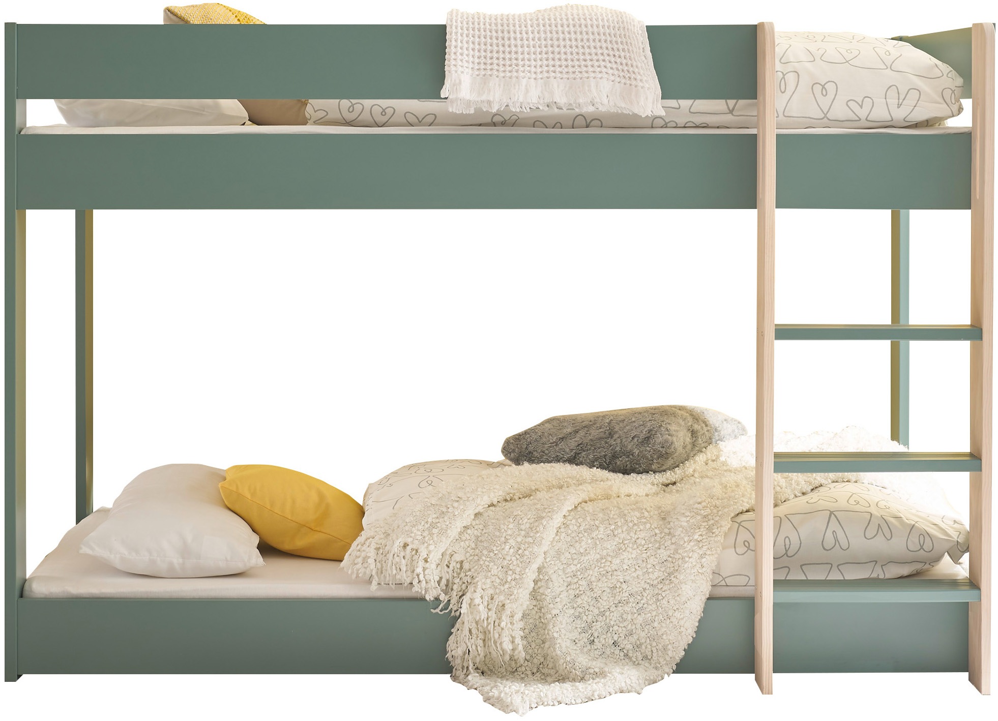 Begabino Bettgestell »Lauri Bett, Etagenbett, Hochbett«, 2 Liegeflächen, mit Leiteraufstieg zum oberen Bett