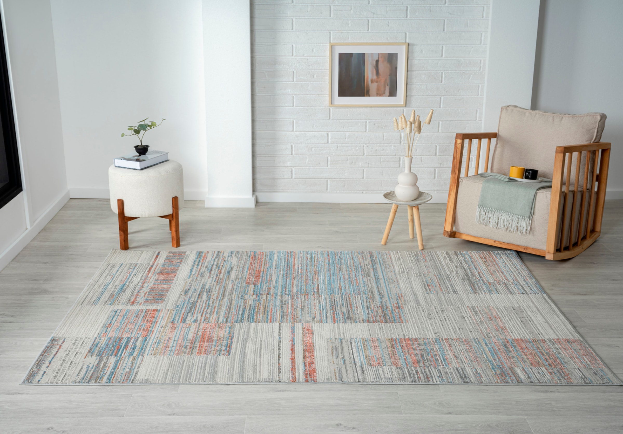 Myflair Möbel & Accessoires Teppich »My Colors« rechteckig 8 mm Höhe Kurzflor, Retro-Design, besonders weich durch Microfaser