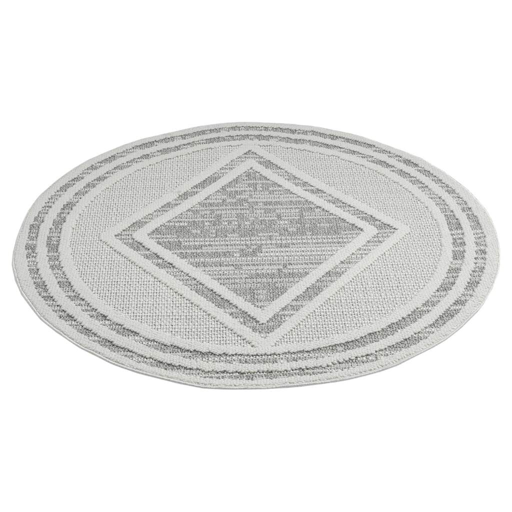 Carpet City Teppich »LINDO 8853«, rund, 11 mm Höhe, Kurzflor, Hochtief-Muster/ 3D-Effekt, Boho-Stil, Wohnzimmer