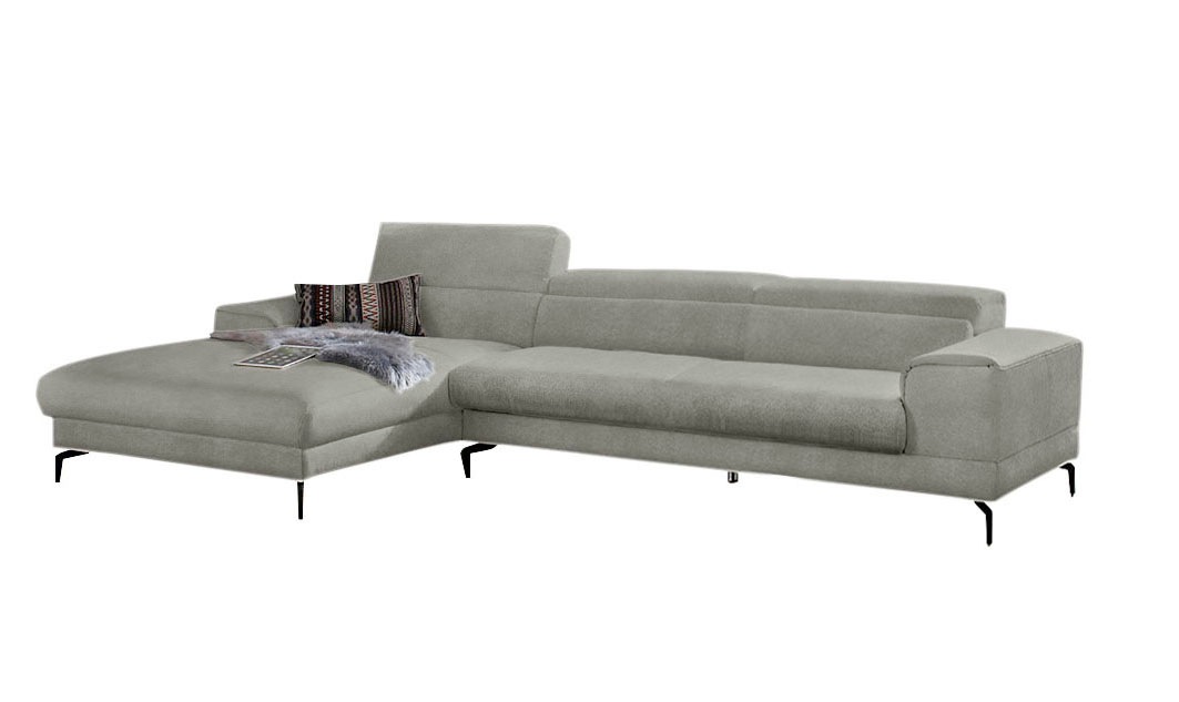 W.SCHILLIG Ecksofa »piedroo, Designsofa mit tollem Sitzkomfort, bequem, L-Form«, Kopfteilverstellung, wahlweise mit Sitztiefenverstellung, Breite 343cm