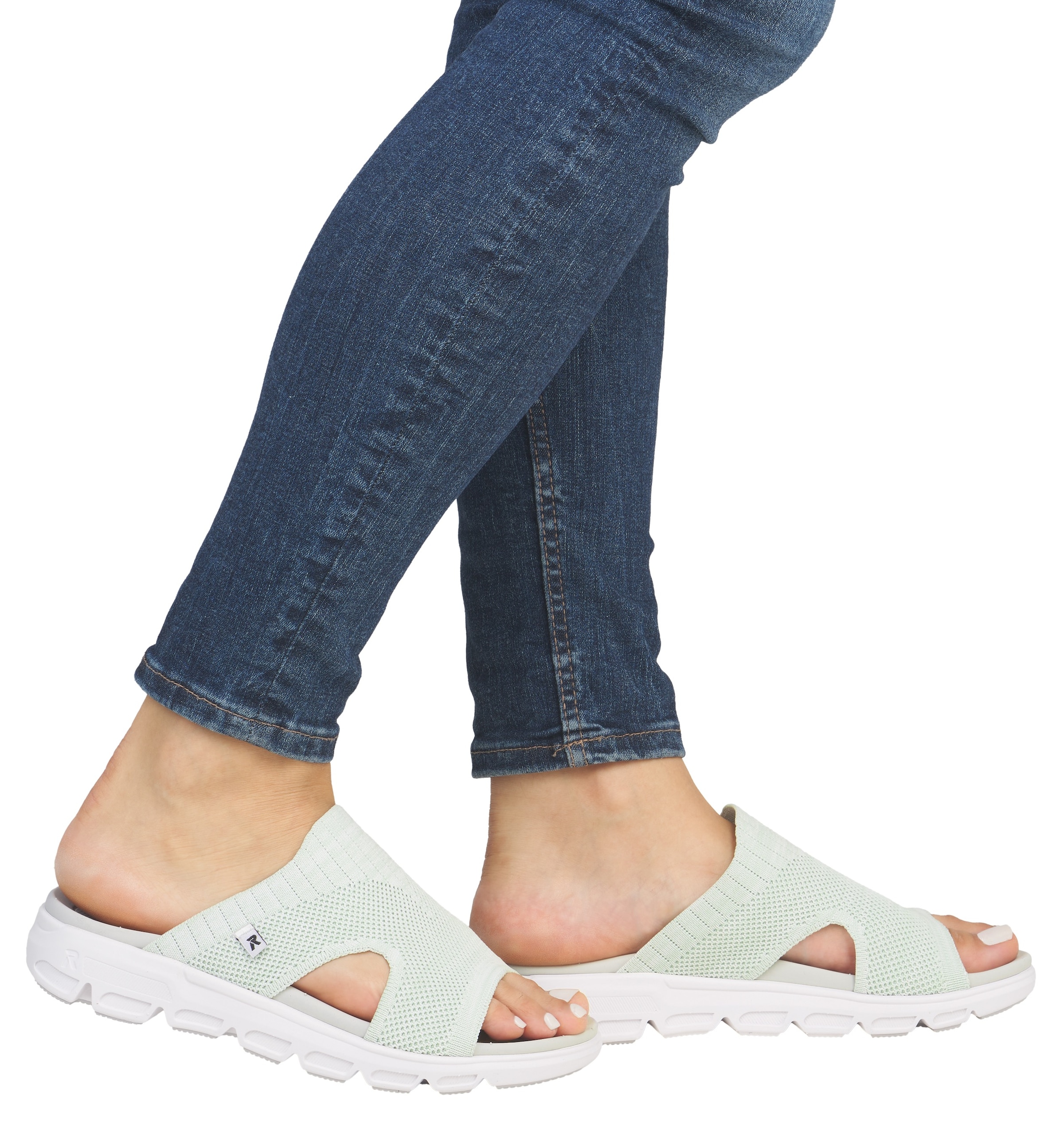 RIEKER Sport Pantolette, Sommerschuh, Schlappen, Poolslides, Strandschuh, maschinenwaschbar
