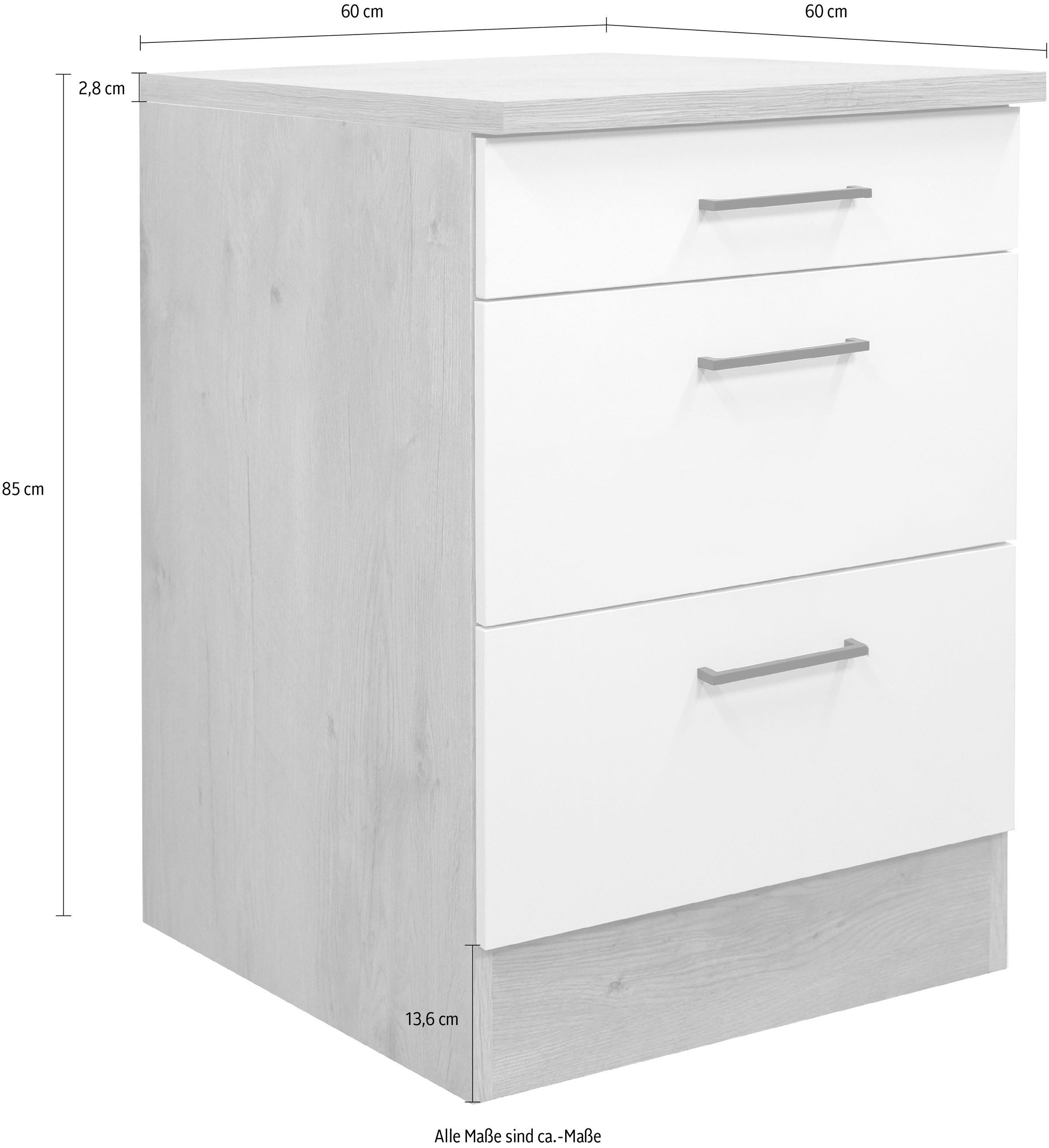 Flex-Well Auszugsunterschrank »Vintea«, (B x H x T) 50 x 86 x 60 cm, mit praktischen Auszügen