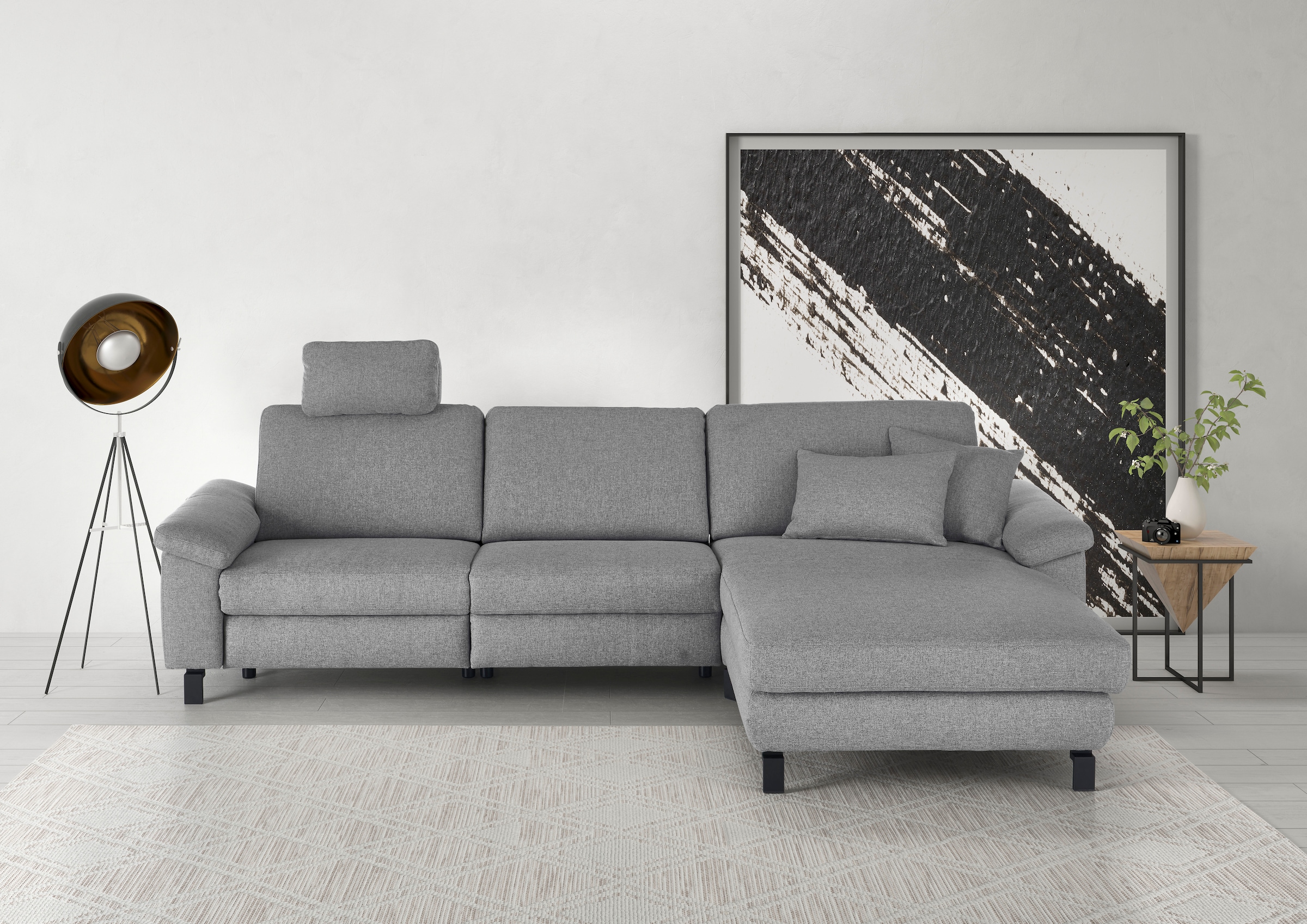 3C Candy Ecksofa »Mainau L-Form«, Relaxfunktion im 1,5-Sitzer, motorische Schlaffunktion in Longchair