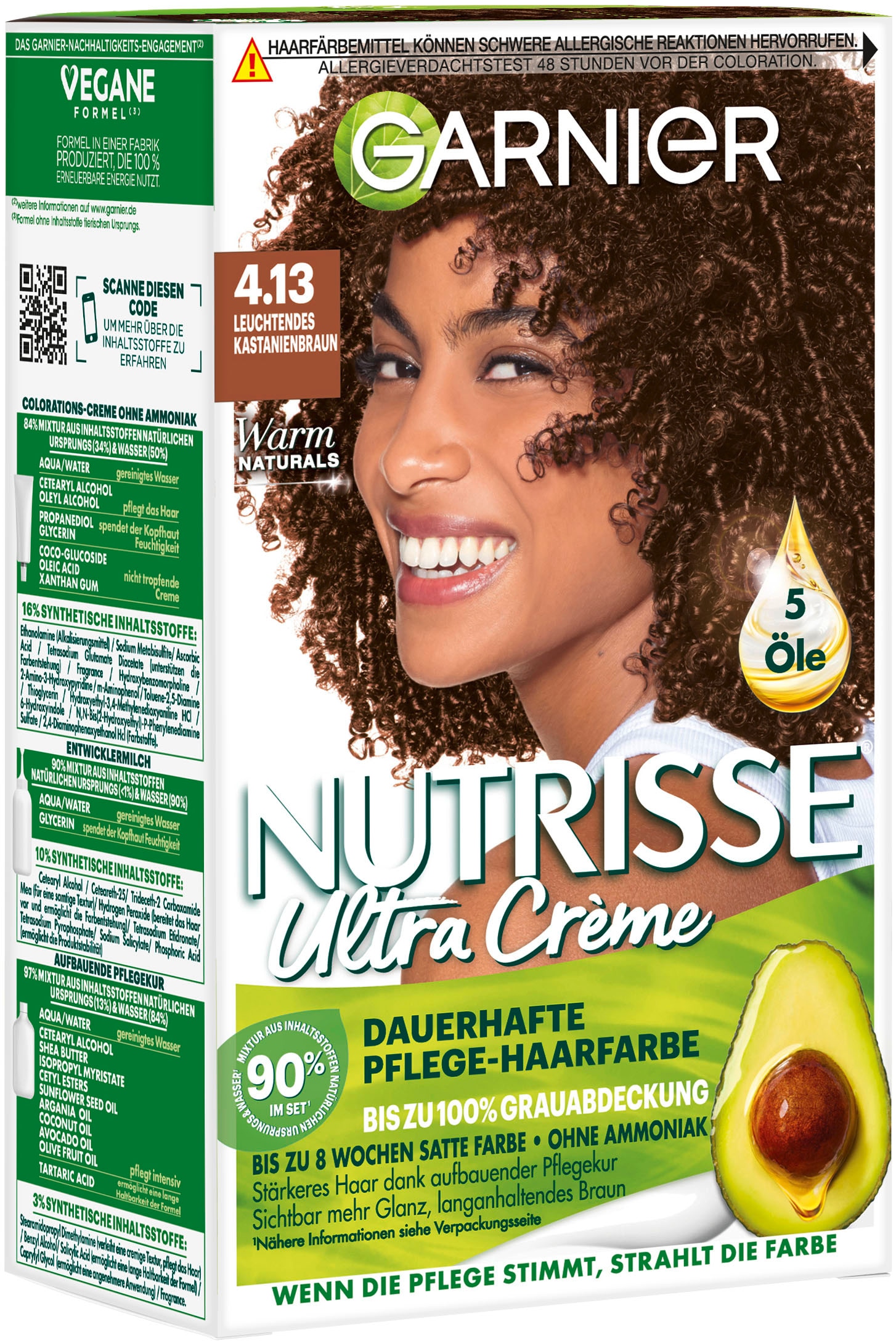 GARNIER Coloration »Garnier Nutrisse Ultra Crème«, (Packung, 3 tlg.), mit pflegender Formel