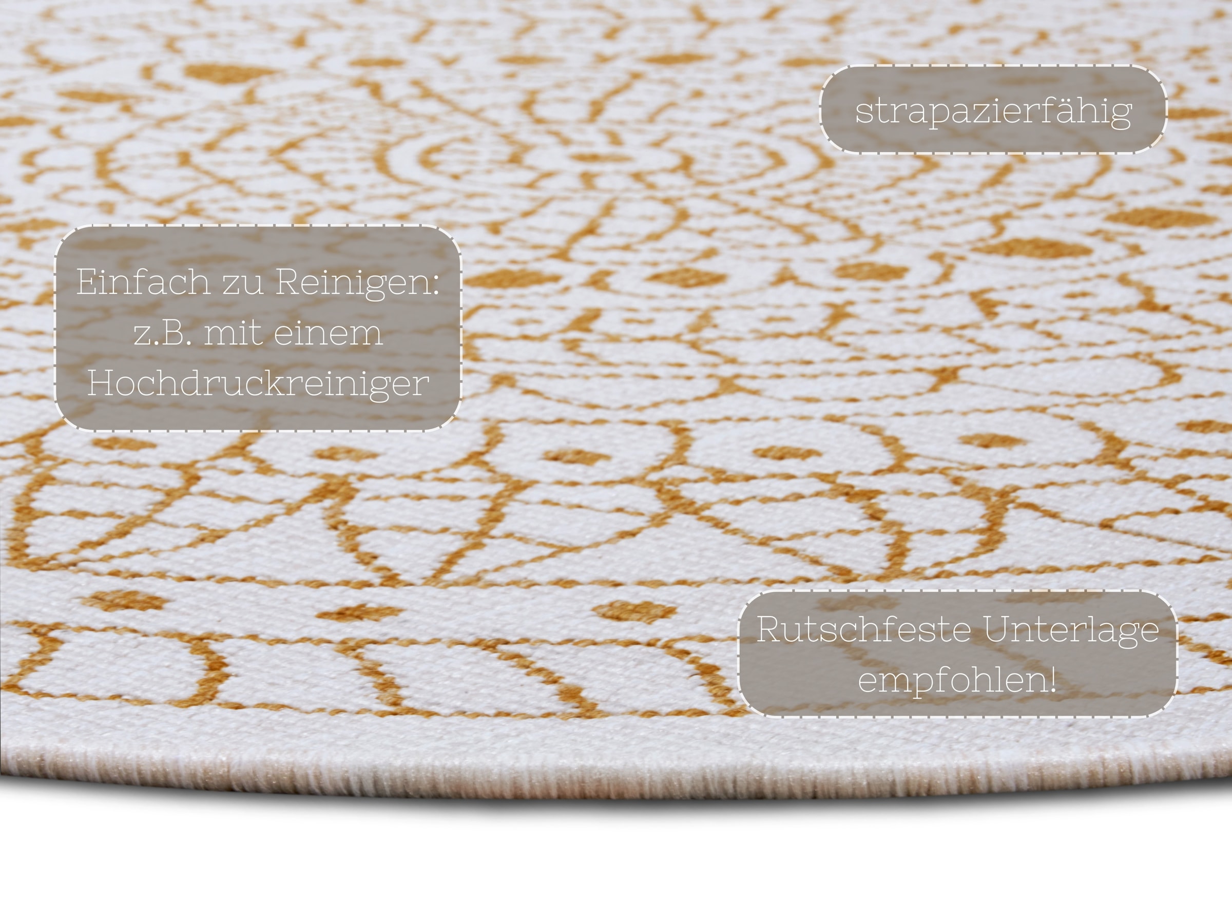 NORTHRUGS Teppich »Porto Wendeteppich«, rund, 5 mm Höhe, In-& Outdoor, Wetterfest, Balkon, Garten, Wohnzimmer, Wasserfest