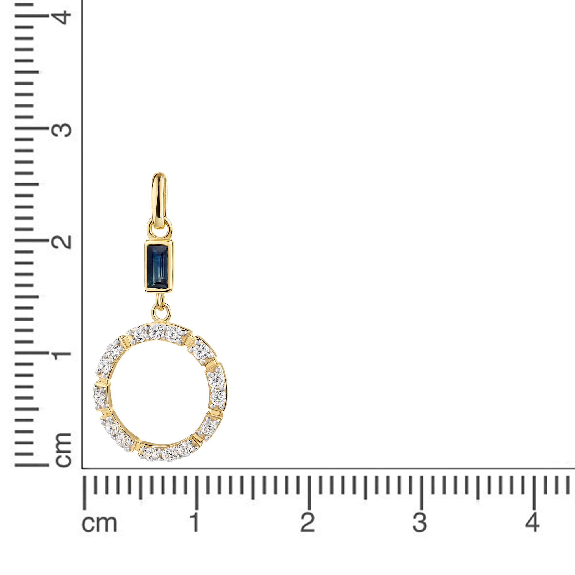 Firetti Kettenanhänger »Schmuck Geschenk Gold 333 Halsschmuck Anhänger Baguette Kreis«  mit Zirkonia (synth.), Saphir