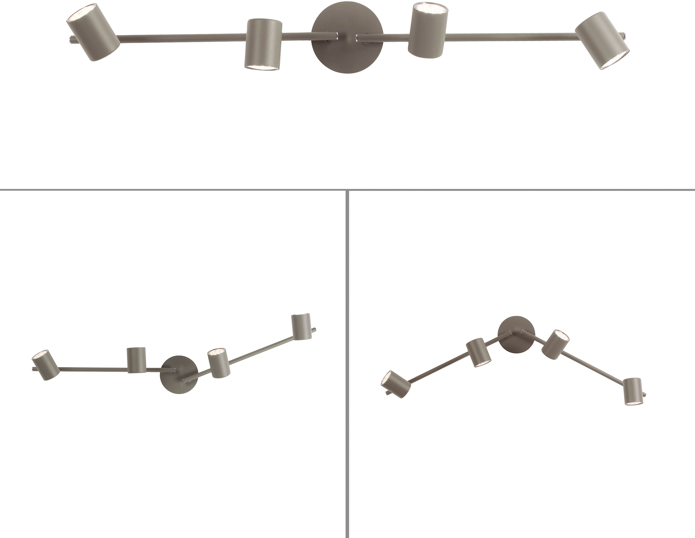 my home LED Deckenleuchte »Maci«, 4 flammig, Leuchtmittel GU10 | Leuchtmittel wechselbar, schlichtes Design, warmweißes LED-Licht, dreh- und schwenkbare Spots