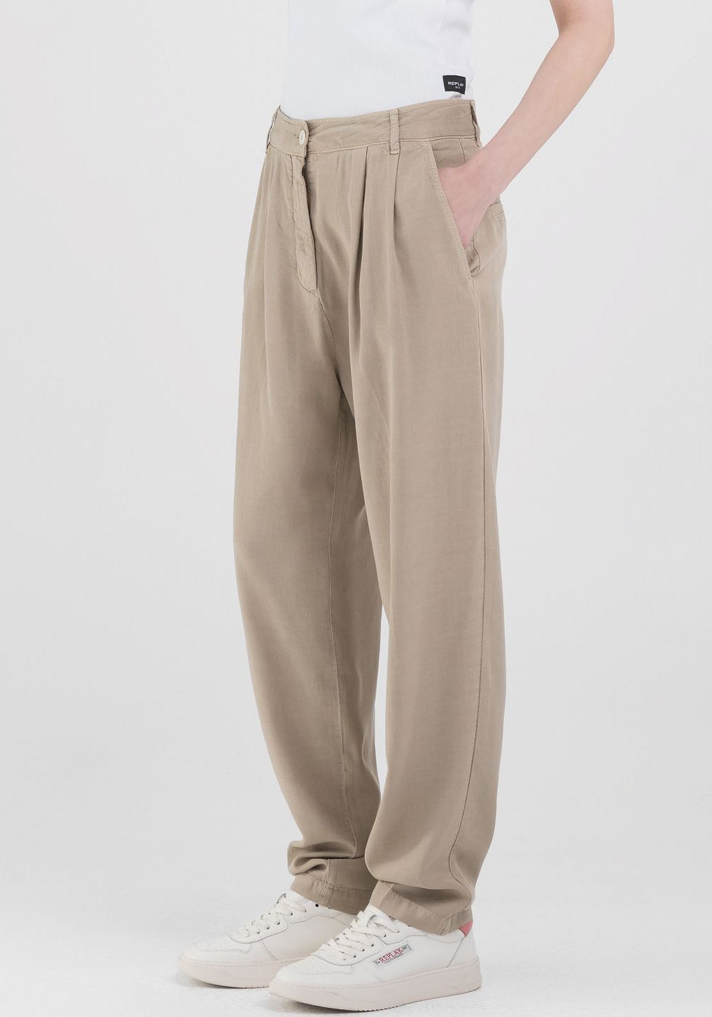 Replay Bundfaltenhose, in softer Qualität