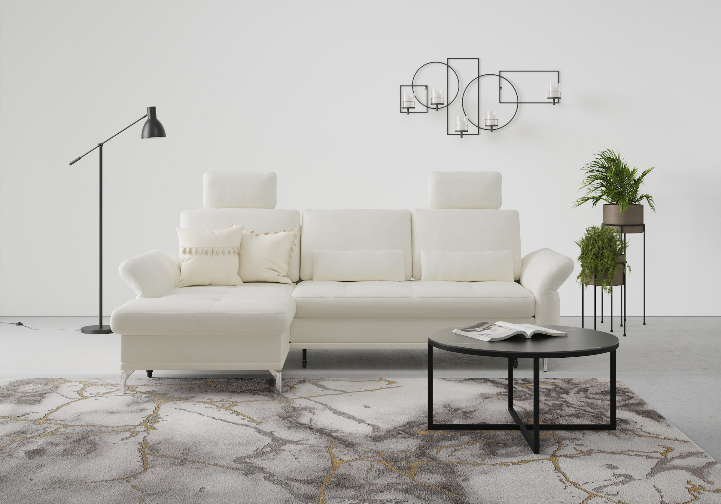 Home affaire Ecksofa »Palm Beach L-Form« Federkern, mit Sitztiefenverstellu günstig online kaufen