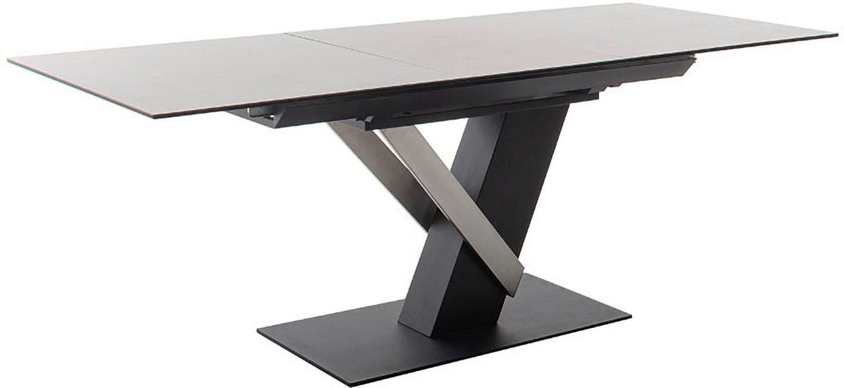 MCA furniture Esstisch »MASSARO Tisch mit Säule 160-210 cm«, (Einzelstück), Keramik, Metall, Synchronauszug, ausziehbar, 6-8 Pers.