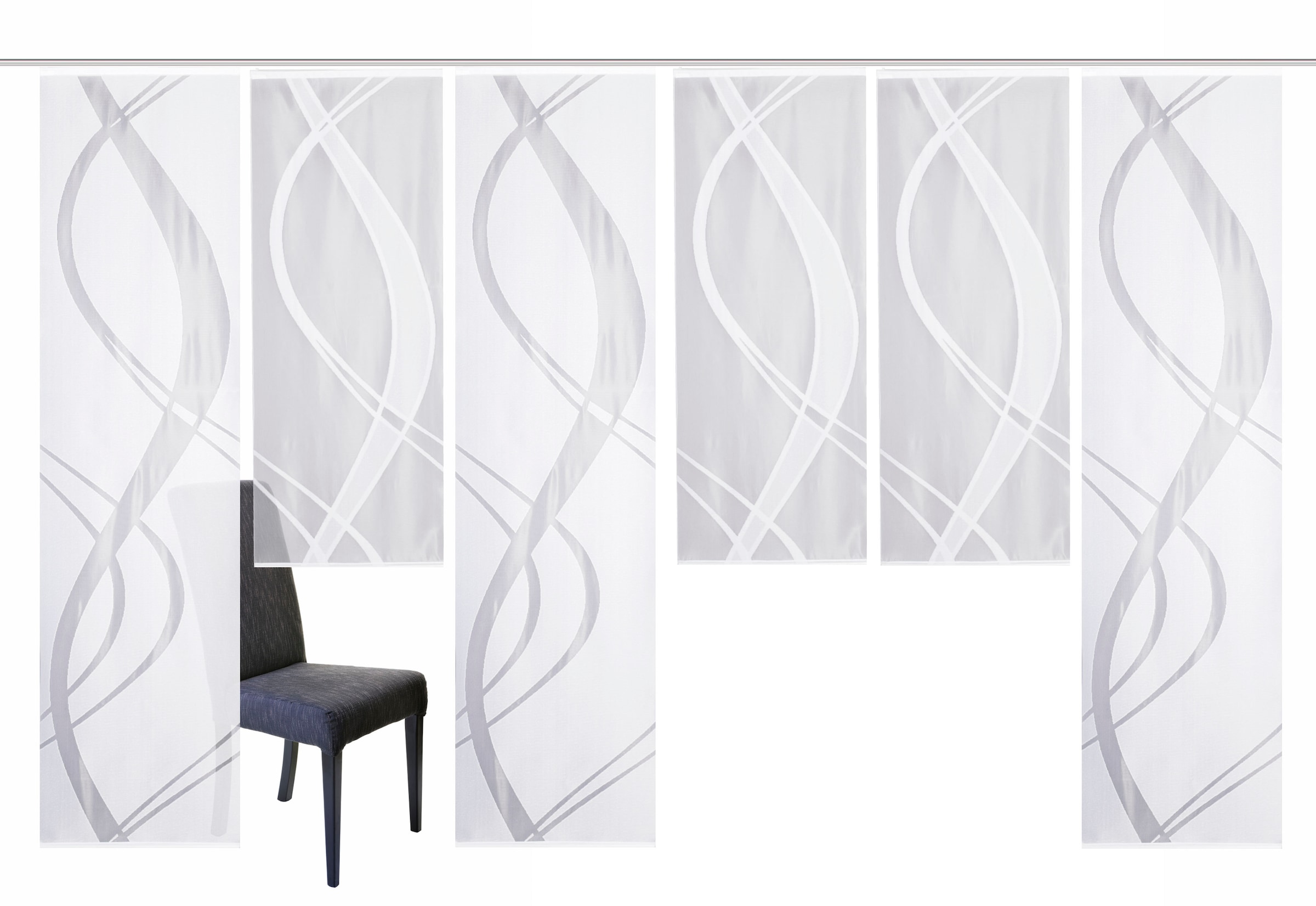 HOME WOHNIDEEN Schiebegardine »TIBASA« Paneelwagen 6 Stk. tlg. halbtranspar günstig online kaufen