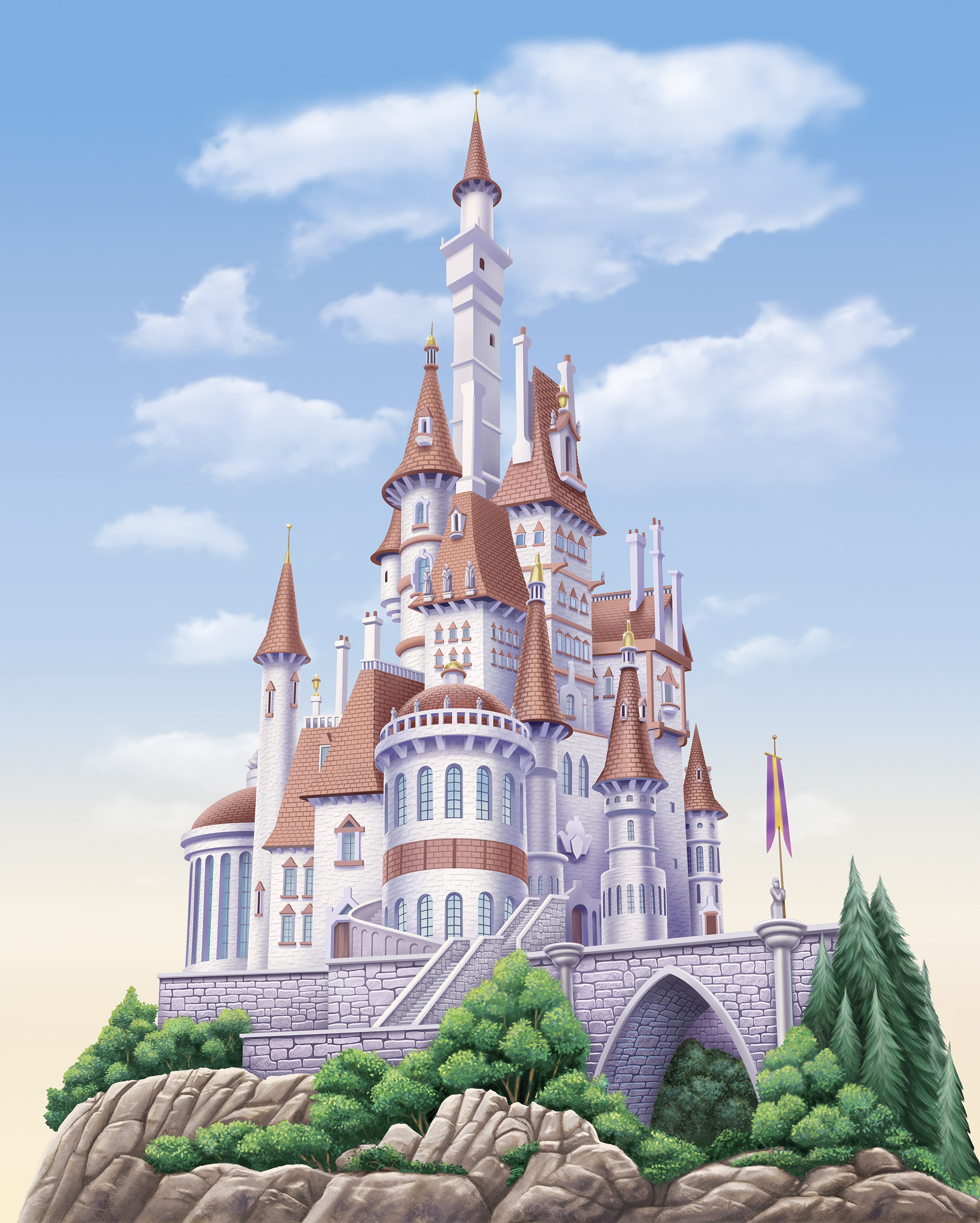 Komar Kindertapete »Disney Princess Belle Castle«, bedruckt günstig online kaufen