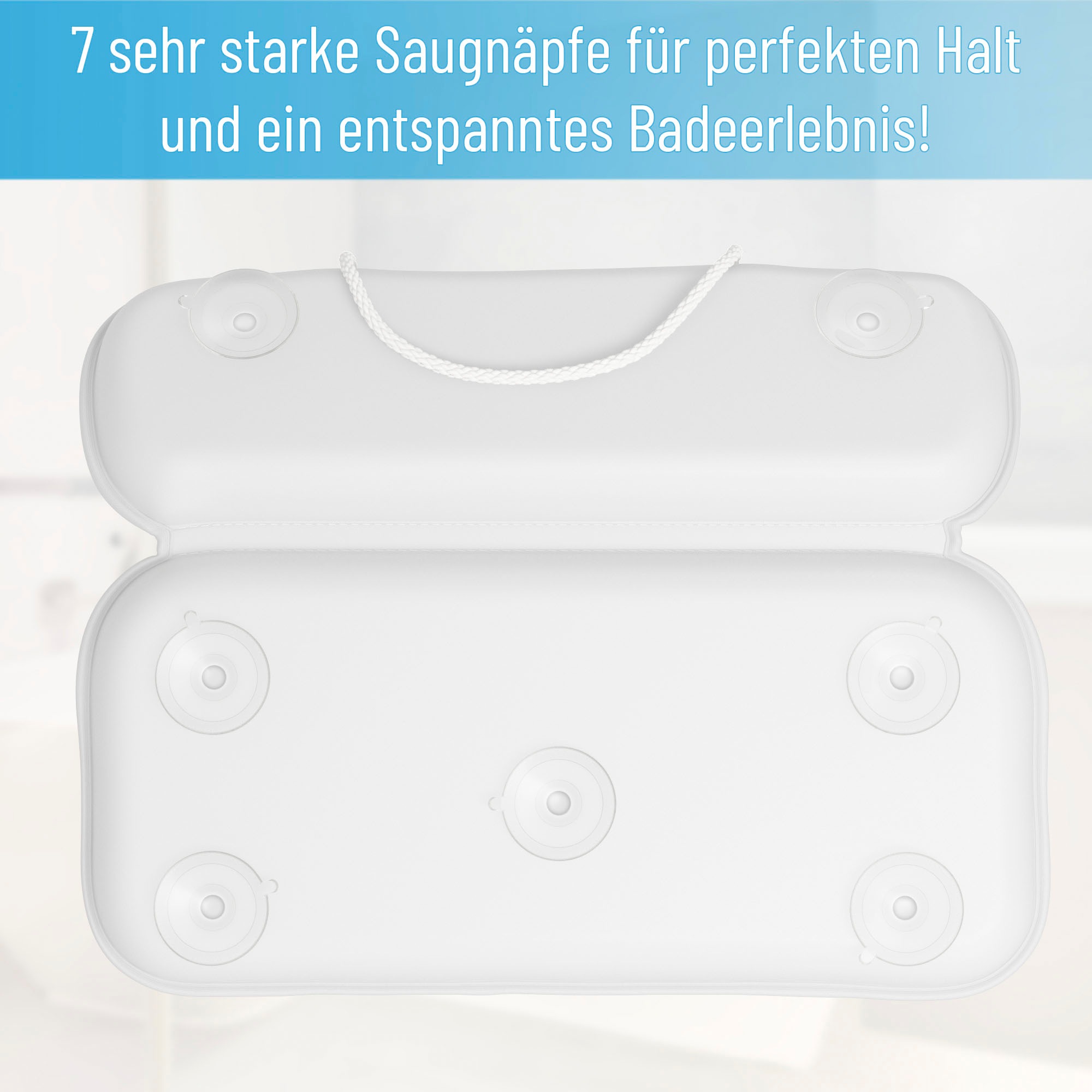 Sanilo Nackenkissen »Badewannenkissen Delphin«, bequem, rutschfest, kräftige Farben, mit 7 starken Saugnäpfen