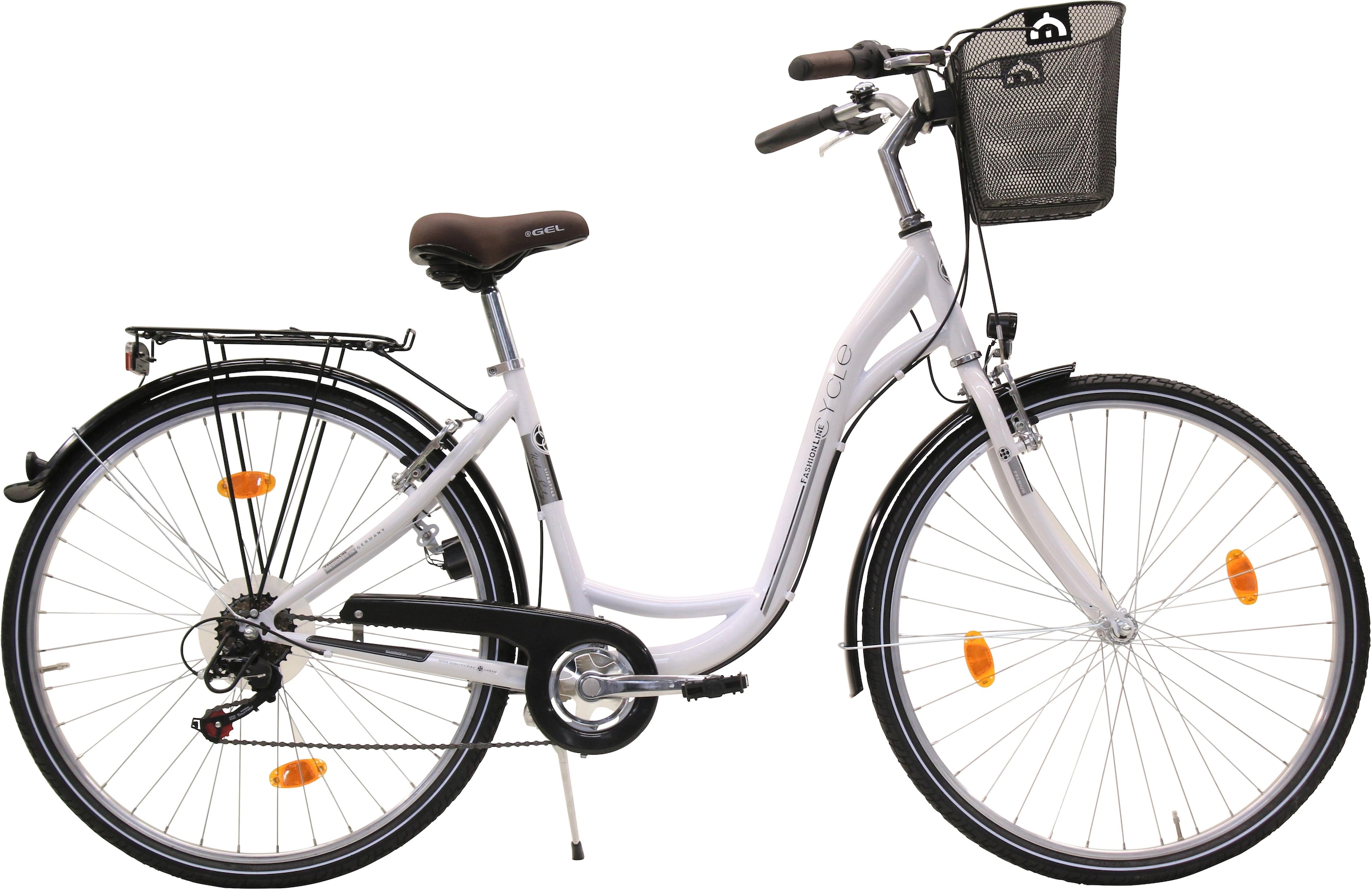 Bild von FASHION LINE Cityrad, 6 Gang, Shimano, TZ 50 Schaltwerk, Kettenschaltung, für Damen, Kettenschaltung