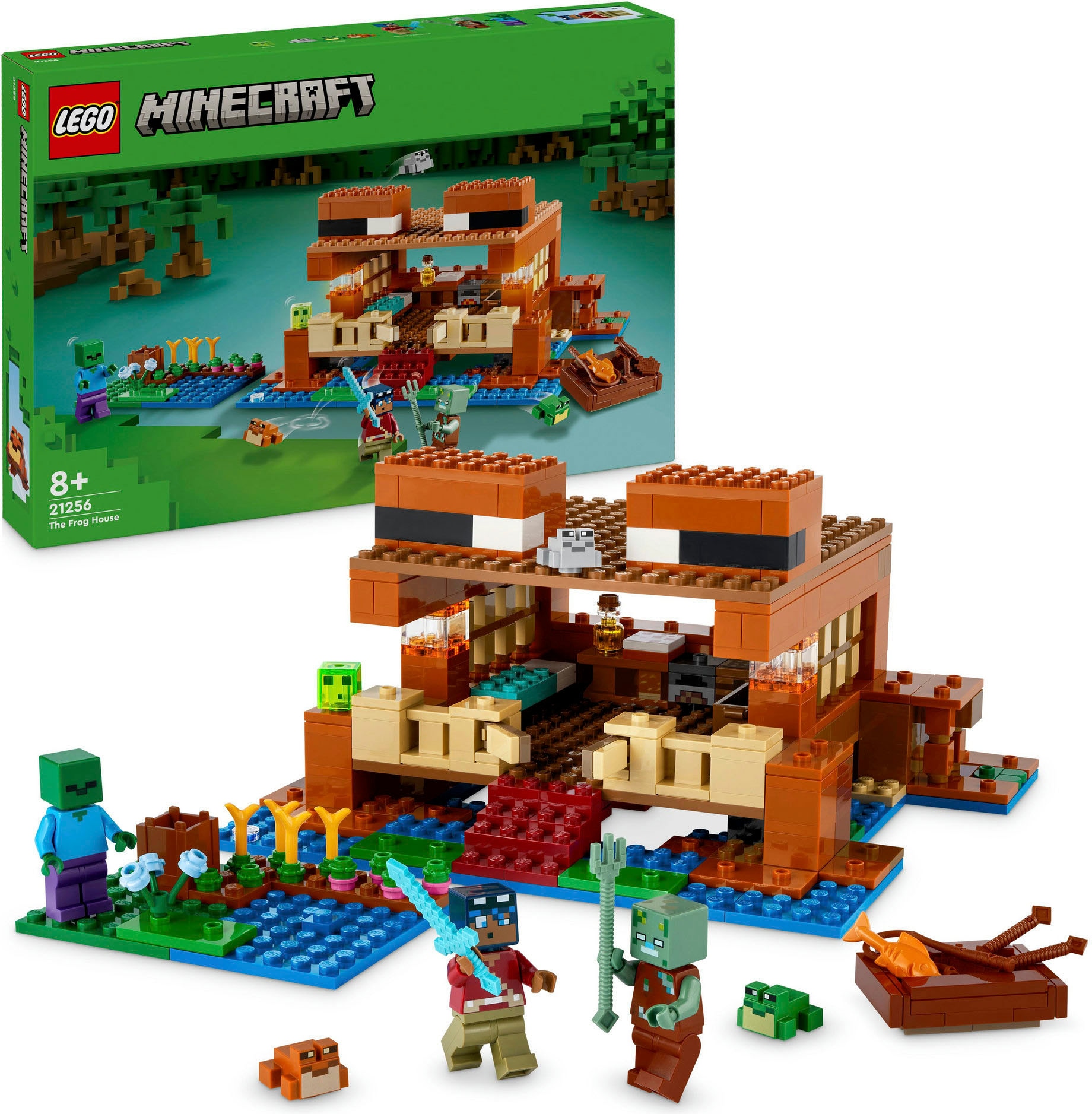 LEGO® Konstruktionsspielsteine »Das Froschhaus (21256), LEGO Minecraft«, (400 St.), Made in Europe