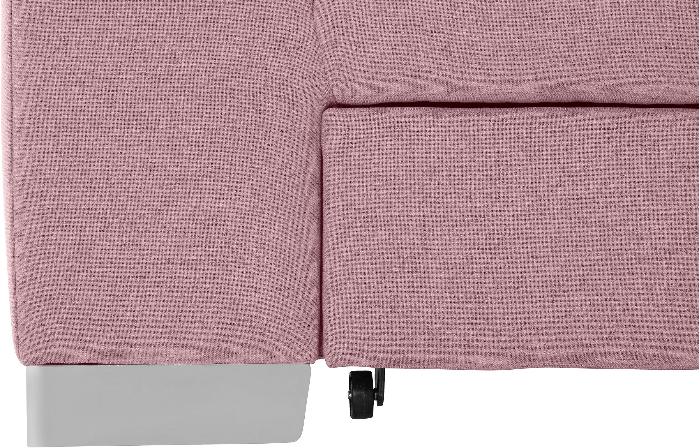 DOMO collection Ecksofa »Bero, elegant und zeitlos, flache Armlehnen, L-Form«, fester Sitzkomfort, wahlweise mit Bettfunktion
