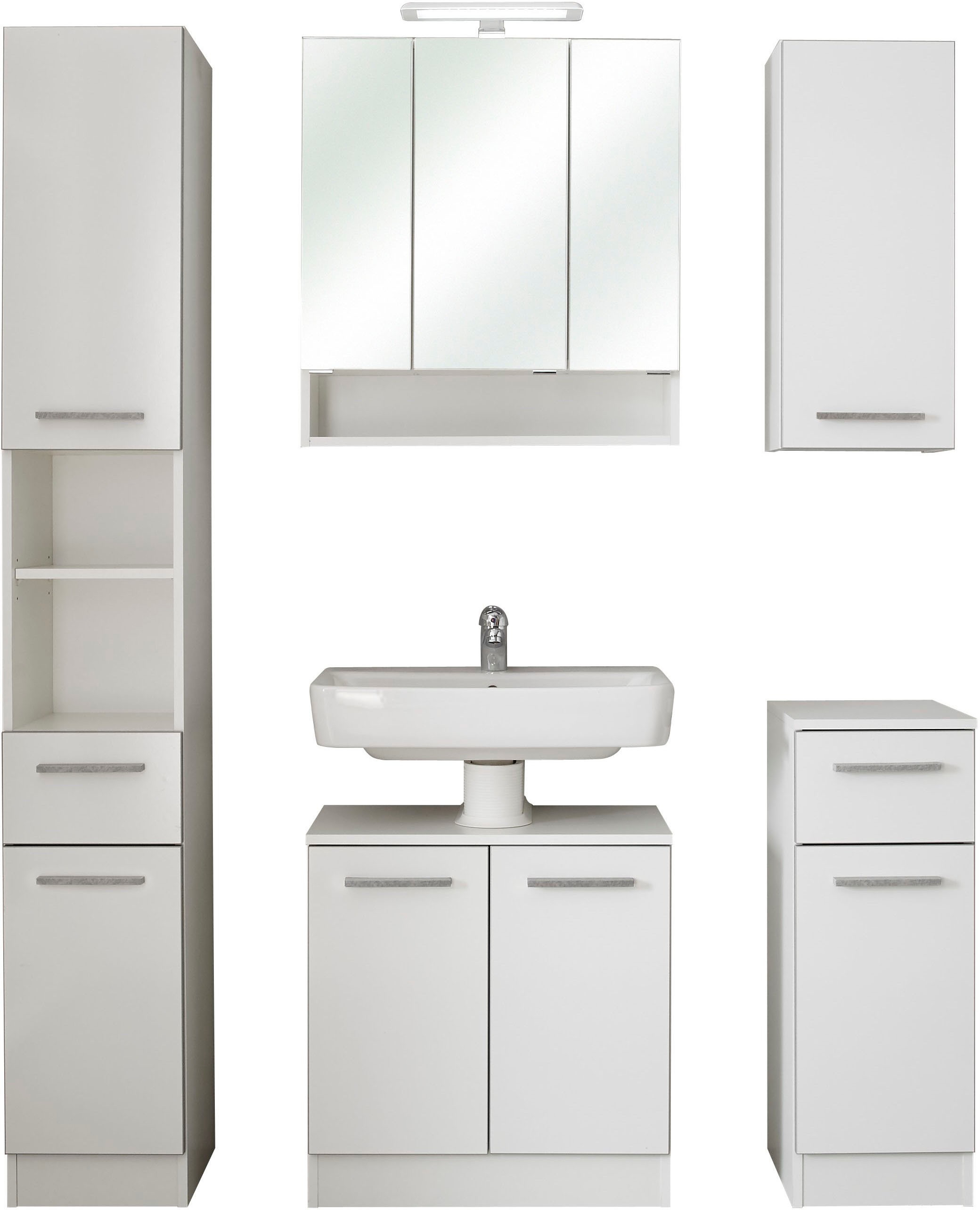 Saphir Badmöbel-Set »Quickset 953 5-teilig, Waschbeckenunterschrank und LED günstig online kaufen