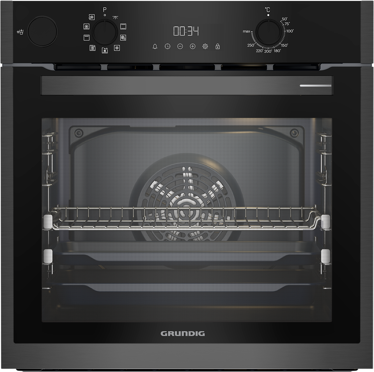 Grundig Einbaubackofen  »GEBD19300DX«, mit 2-fach-Teleskopauszug, Steam Clean, SoftDoormatic
