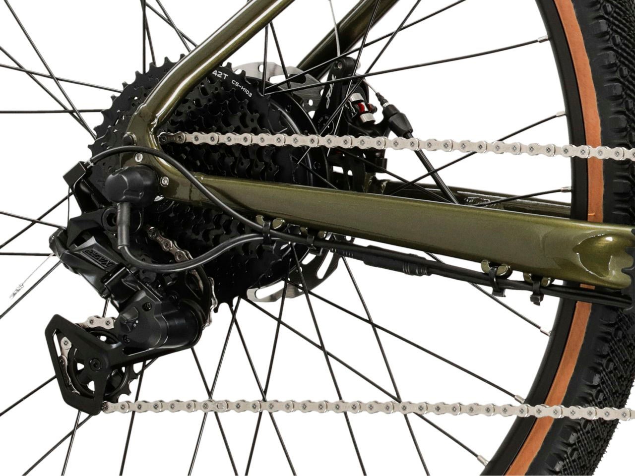 Kross E-Bike »E-Gravel Bike Esker Hybrid 2.0 28" khaki«, 11 Gang, microSHIFT, Advent X M6205, Heckmotor 250 W