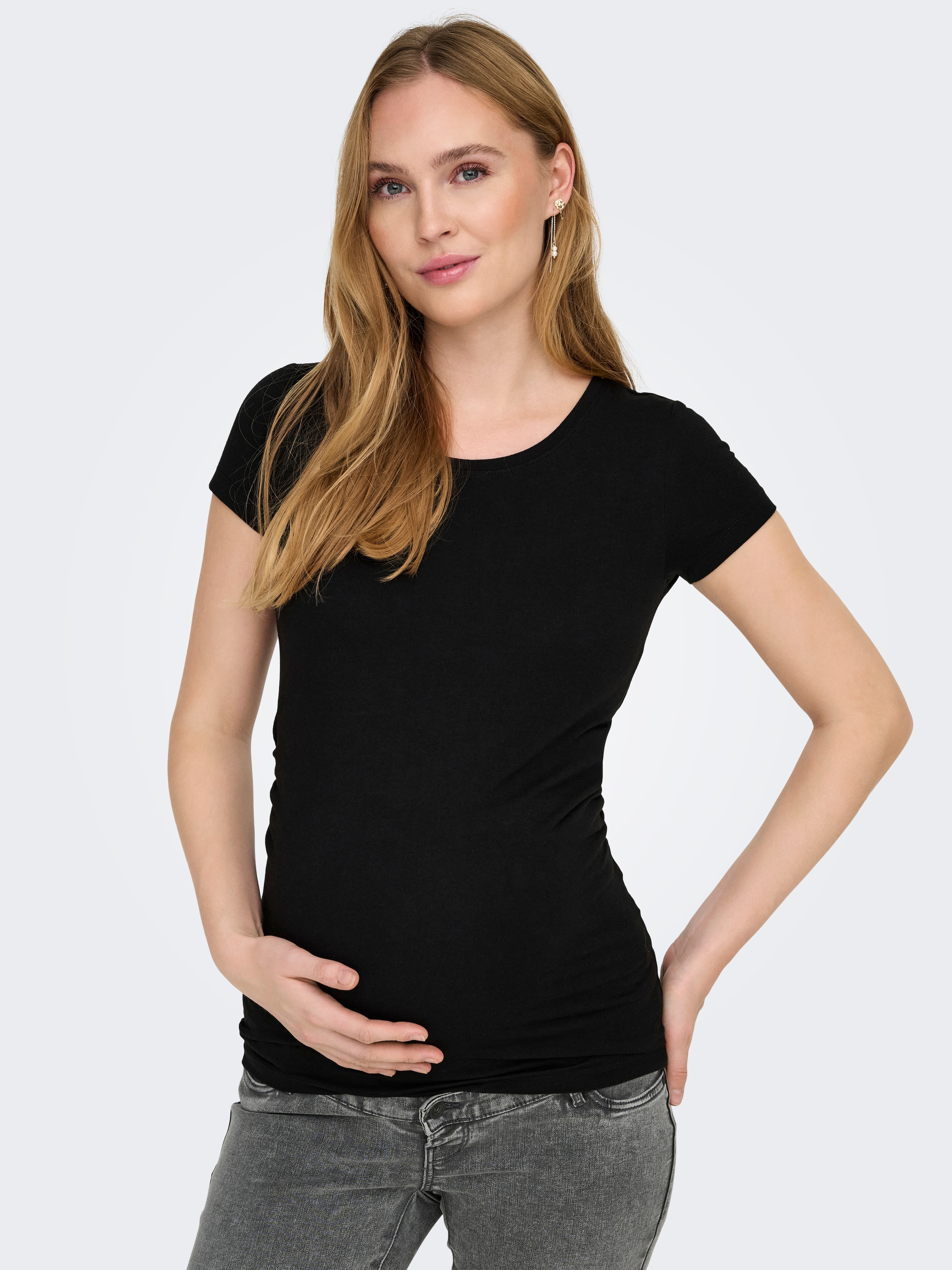 ONLY MATERNITY Umstandsshirt »OLMLOVELY S/S ONECK TOP 2PACK JRS NOOS« Packung, 2 Stk. tlg.