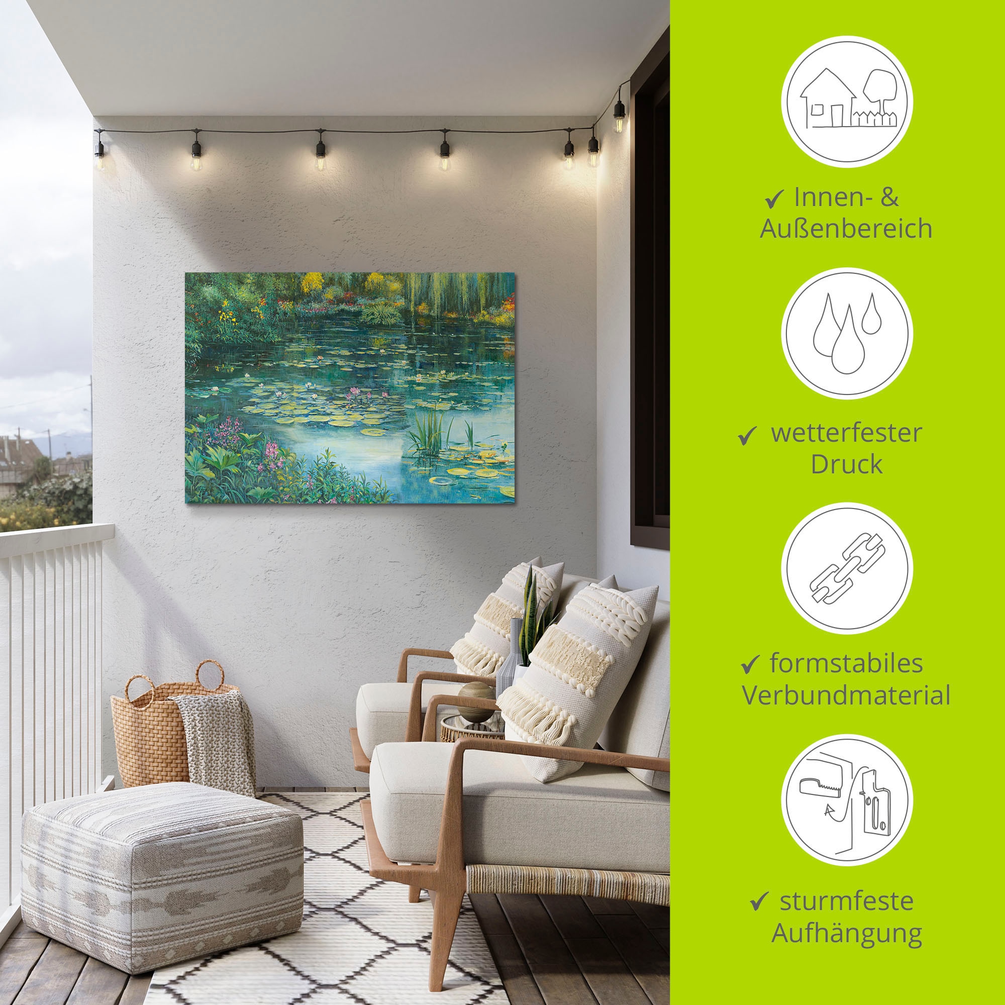 Artland Wandbild »Teichlandschaft I«, Gewässer, (1 St.), als Alubild, Outdoorbild, Leinwandbild, Poster in verschied. Größen