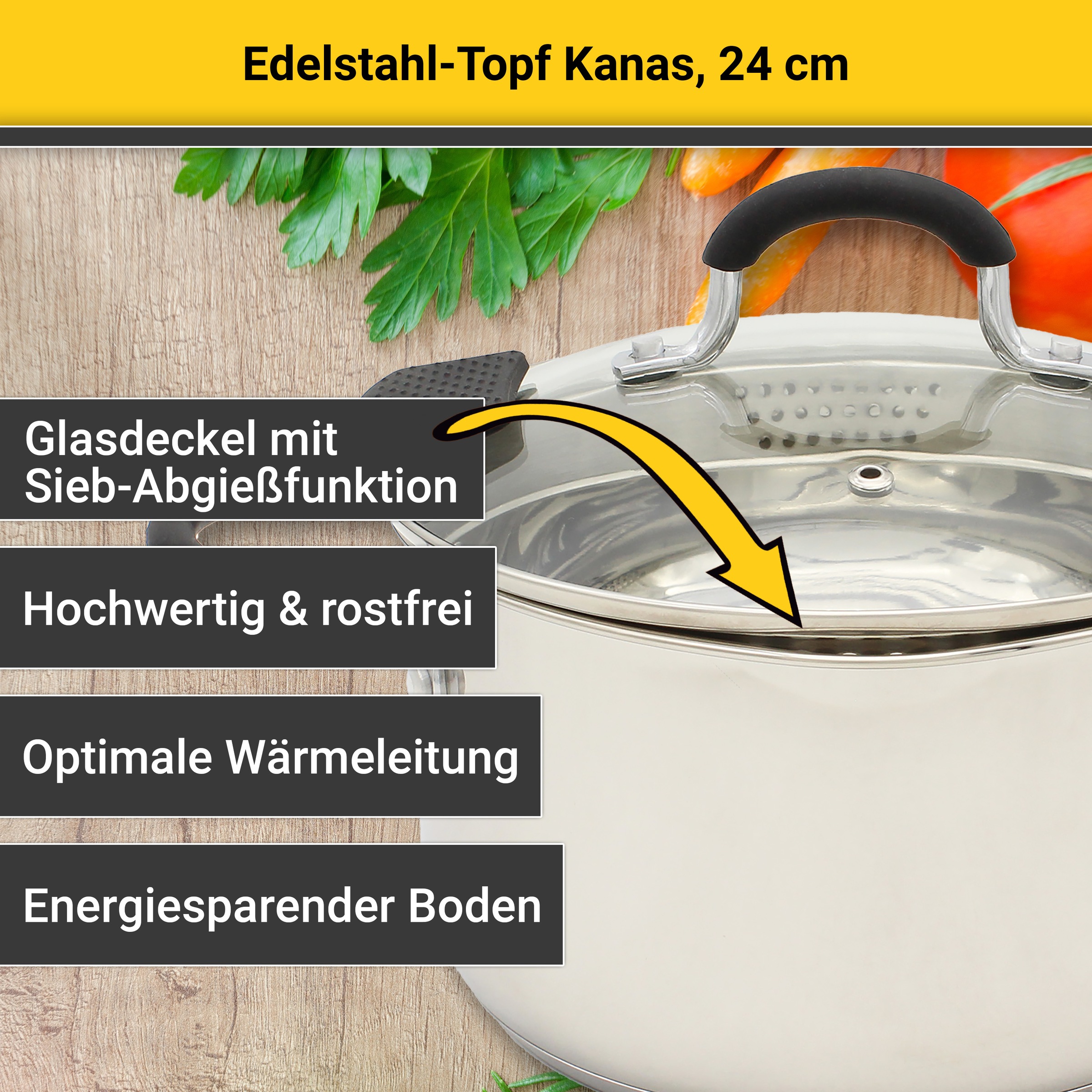 Krüger Fleischtopf »Edelstahl-Fleischtopf Kansas« Edelstahl 1 Stk. tlg. Iso günstig online kaufen