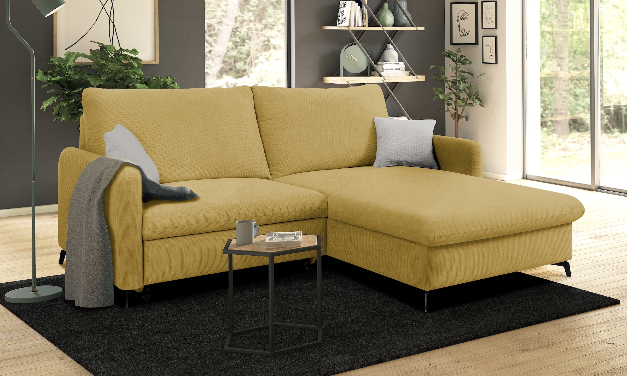 INOSIGN Ecksofa »Leilani«, Recamiere beidseitig montierbar, mit Bettfunktio günstig online kaufen