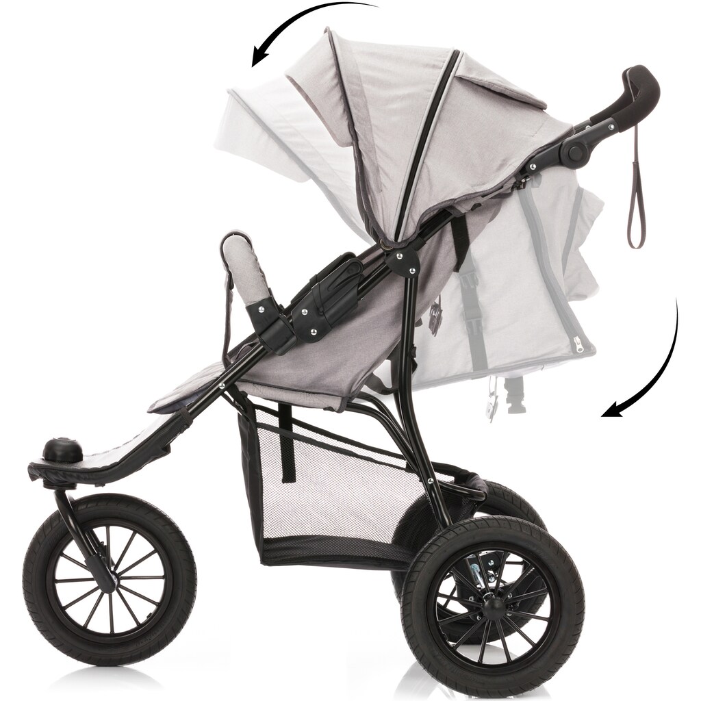 Fillikid Sport-Kinderwagen »Jogger, hellgrau melange«, 15 kg