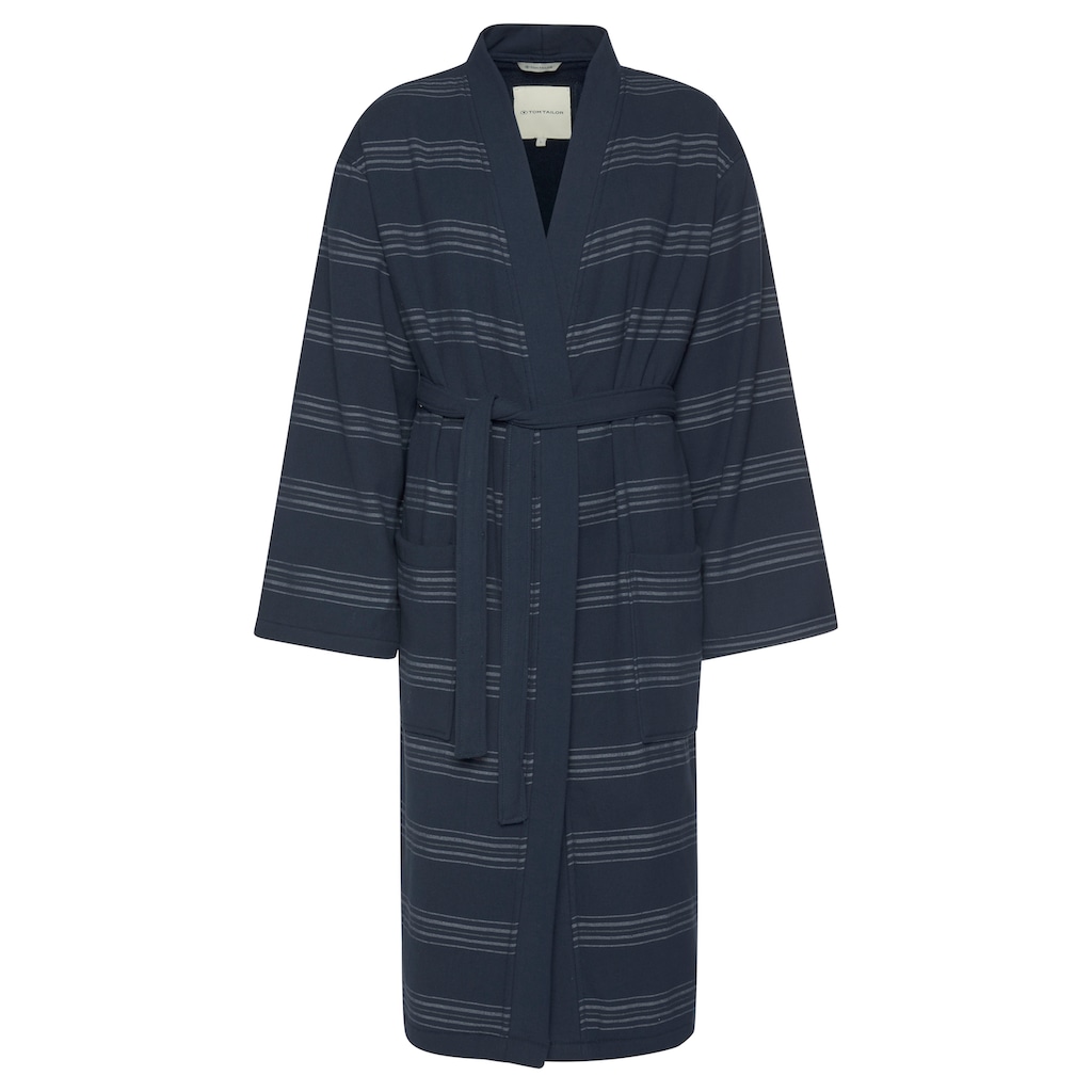 TOM TAILOR HOME Unisex-Bademantel »Wellness Kimono«, (1 St.), für Damen & Herren, im Kimono-Style, gestreift