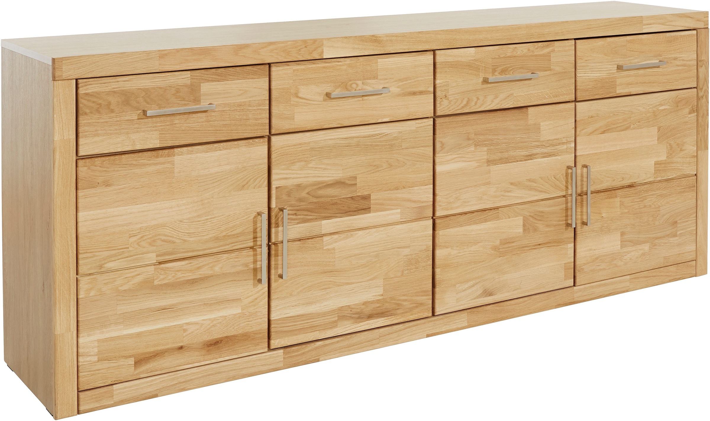 Home affaire Sideboard »Trondheim,200 cm breit,42 cm tief, Fronten Holzmassiv, Metallgriffe«, Korpus aus Holzwerkstoff,4 Türen, 4 Schubladen, insgesamt 8 Fächer