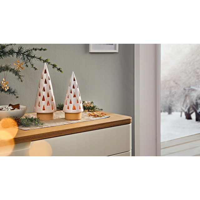 Schneider Teelichthalter »Weihnachtsdeko«, (Set, 2 St.), Dekobäume aus  Keramik, Höhe ca. 22 und 26 cm kaufen