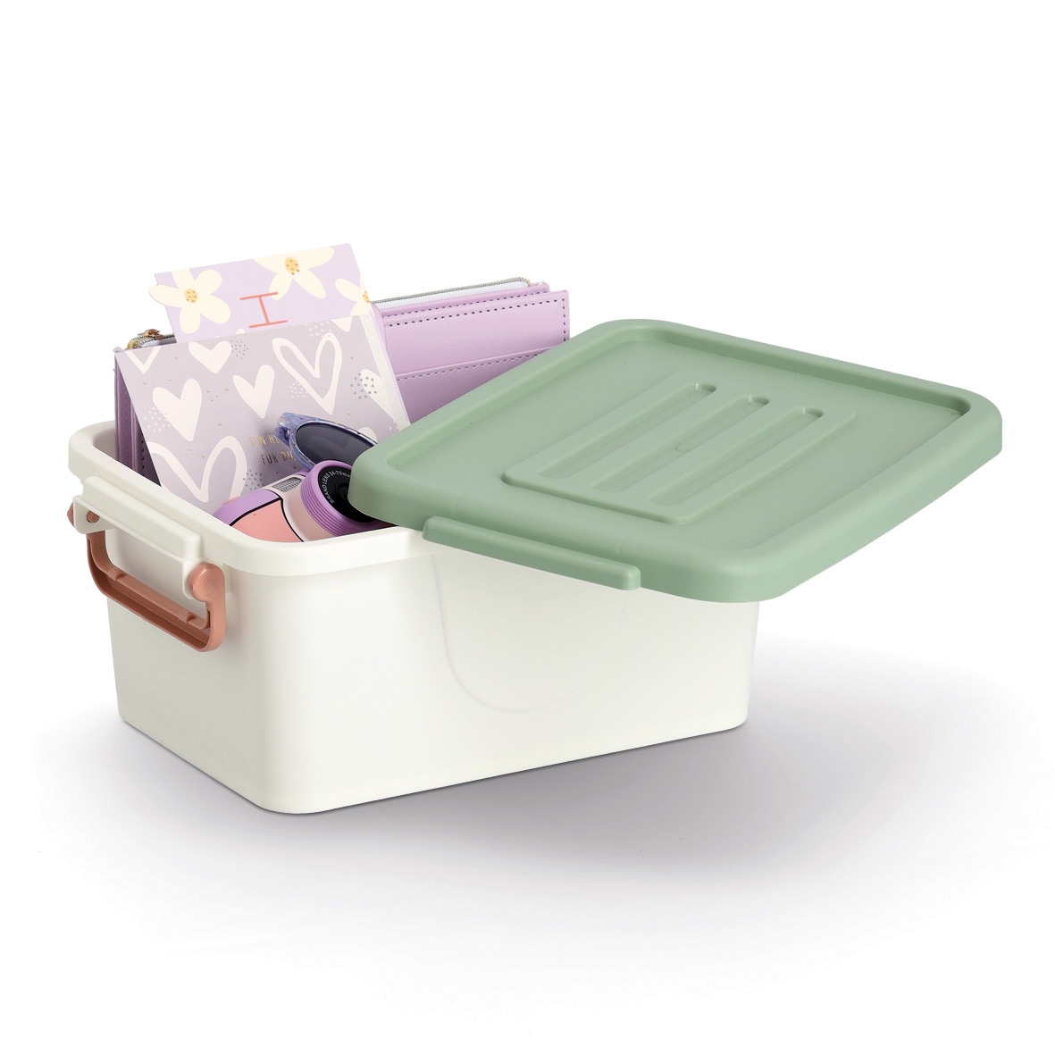 Zeller Present Aufbewahrungsbox »Aufbewahrungsboxen-Set, 3 tlg.« Kunststoff, weiß/mint/gelb/beige, ca. 30x21x13 cm