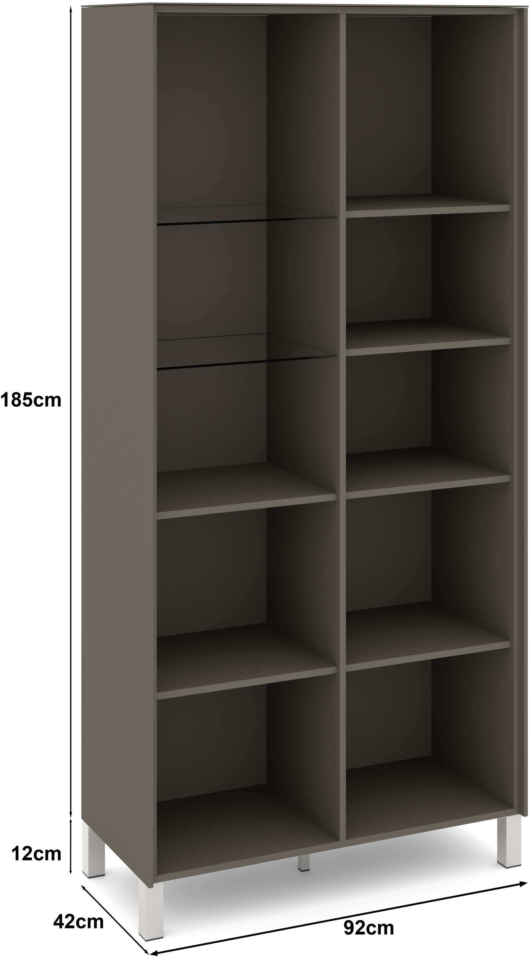 set one by Musterring Standvitrine »Reno« 1 Stk. tlg. Mit Vierkantfuß in diversen Farben, 197 cm Höhe & Farbauswahl