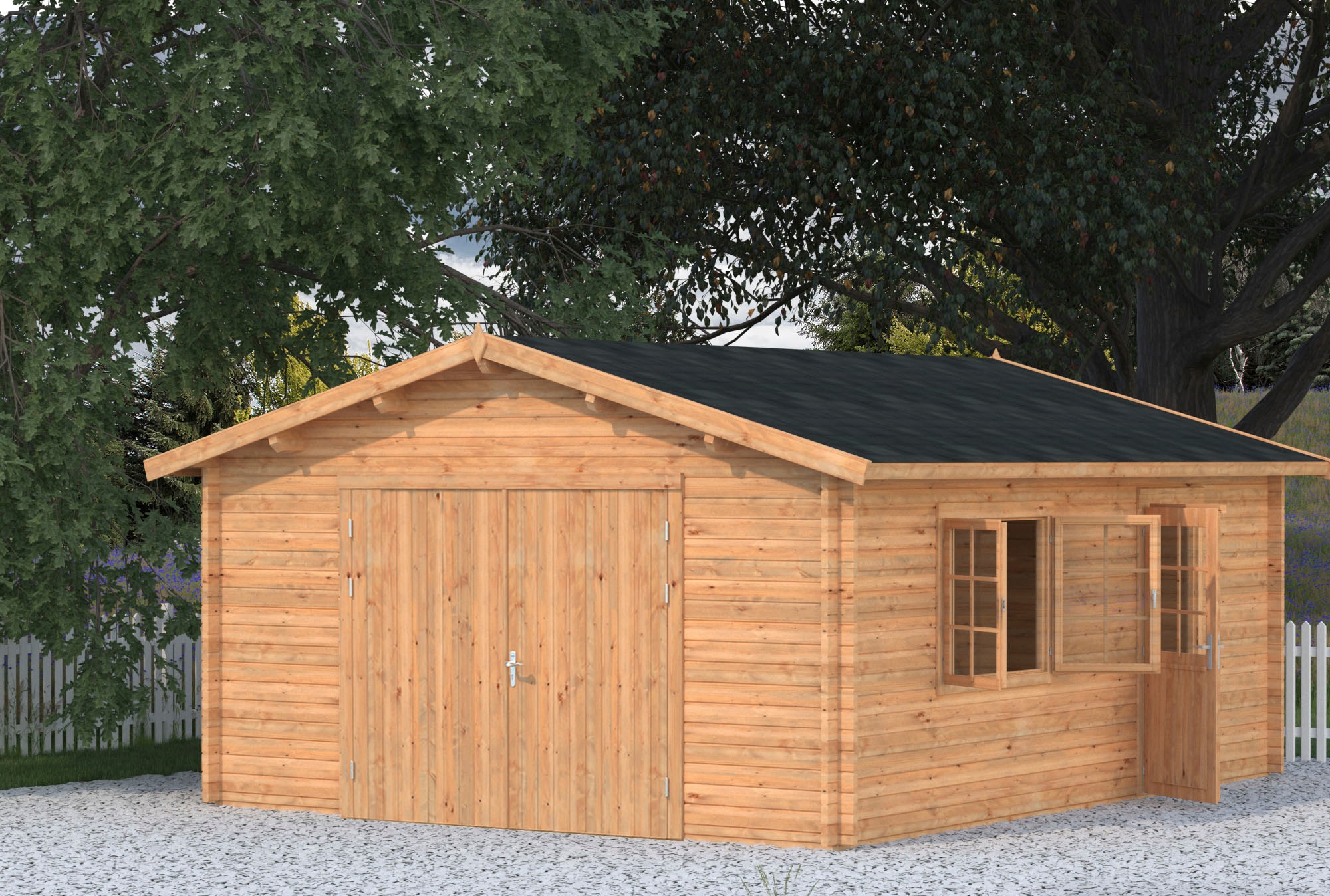 Palmako Garage »Roger«, BxTxH: 514x598x287 cm, mit Holztor, hellbraun