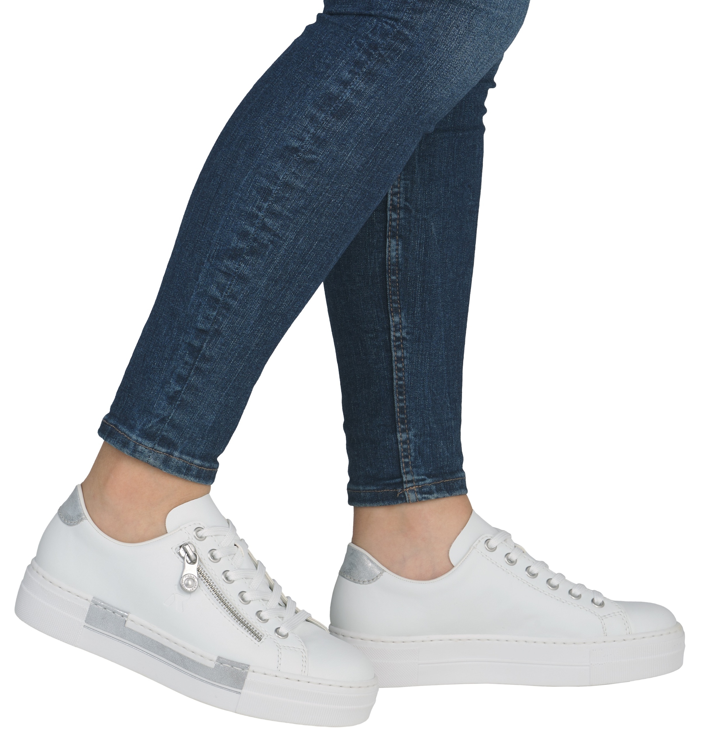 Rieker Plateausneaker  mit Zierreißverschluss seitlich, Freizeitschuh, Halbschuh, Schnürschuh