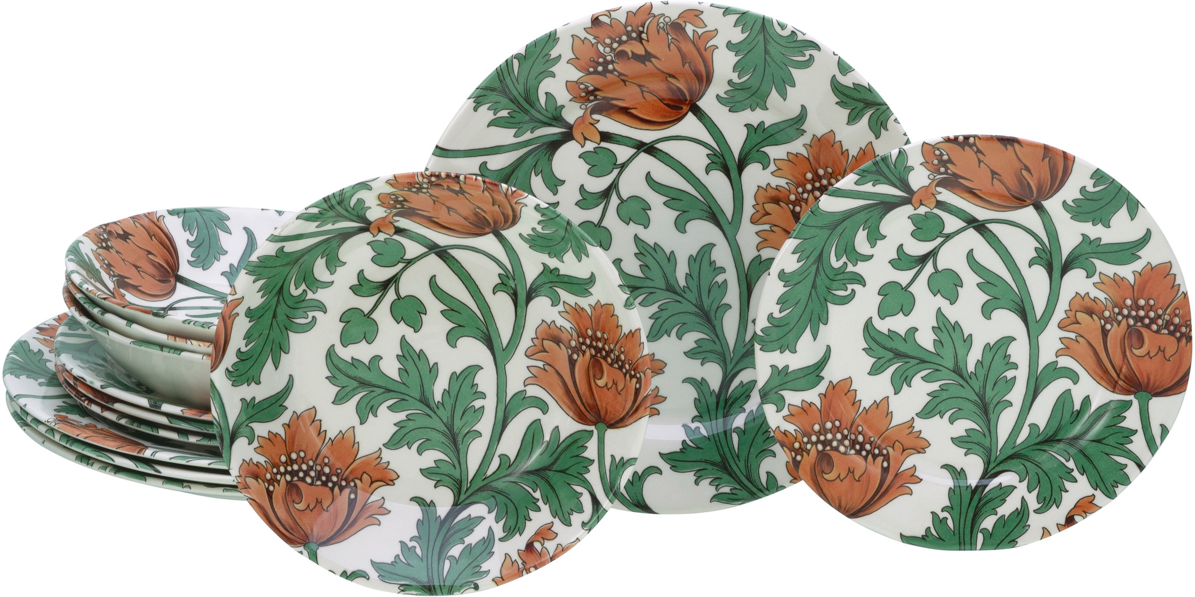 CreaTable Teller-Set »Florentina, Tellerset 12-tlg« Blumendekor günstig online kaufen