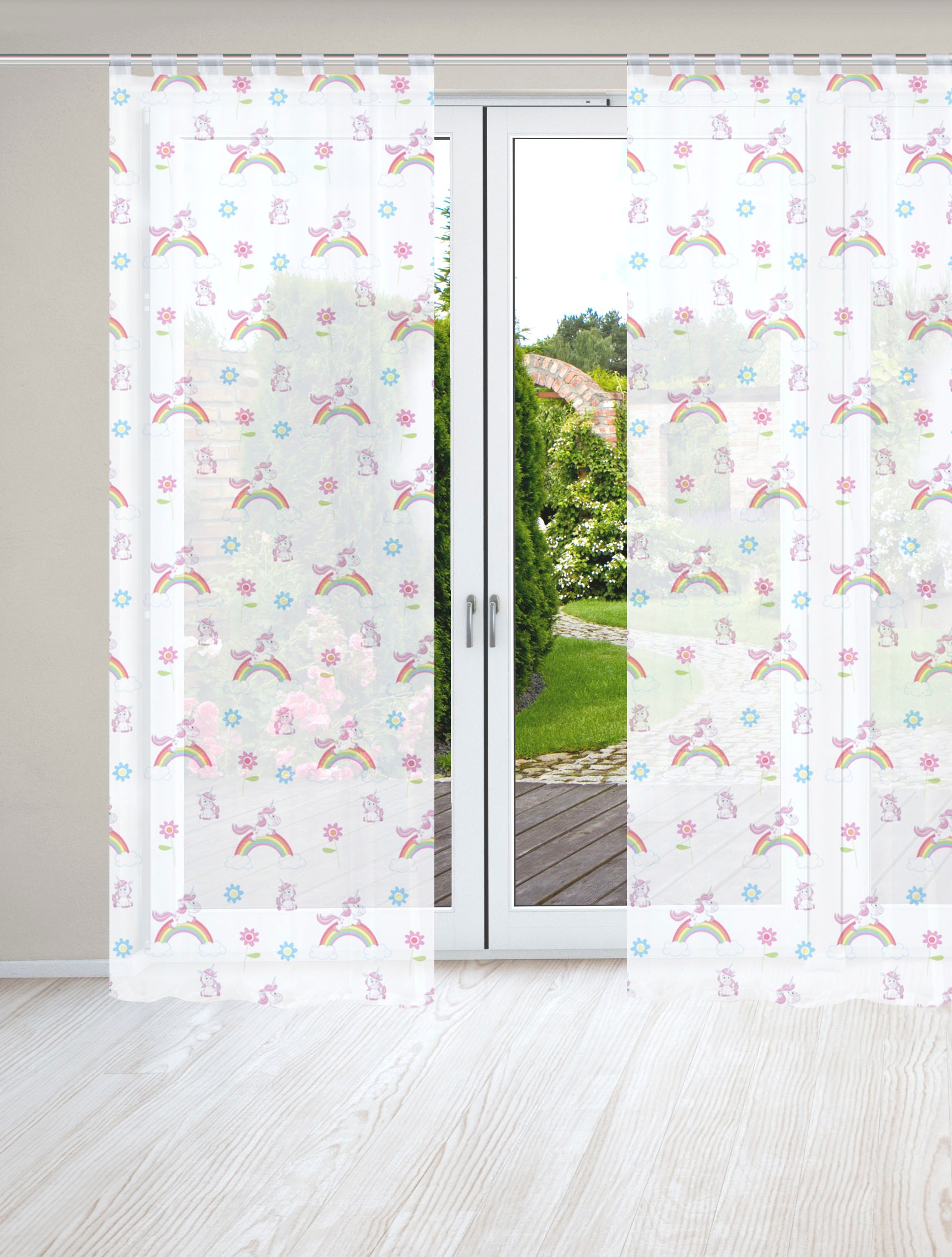 HOME WOHNIDEEN Vorhang »EINHORN«, (2 St.), 2er Pack Schlaufenschal EINHORN günstig online kaufen