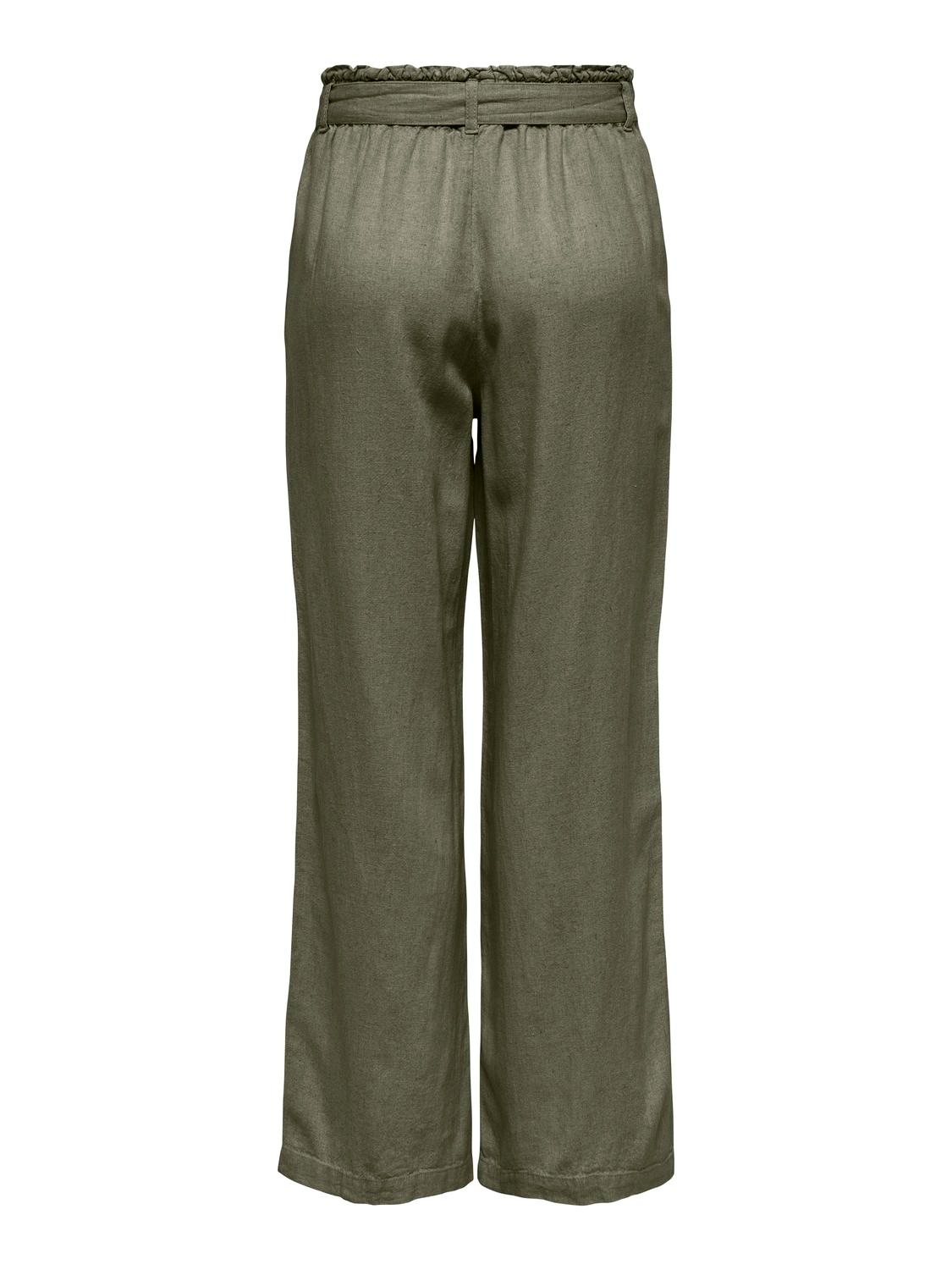 JDY Culotte »JDYSAY MW LINEN BELT PANT WVN NOOS«
