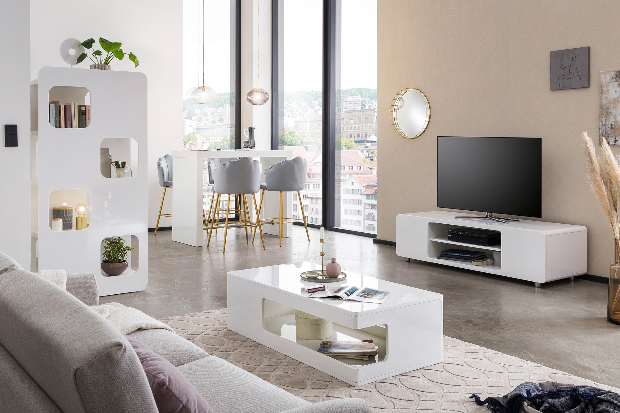 SalesFever Bartisch »Hochtisch im eleganten Stil« Edle Querstrebe in Chromo günstig online kaufen