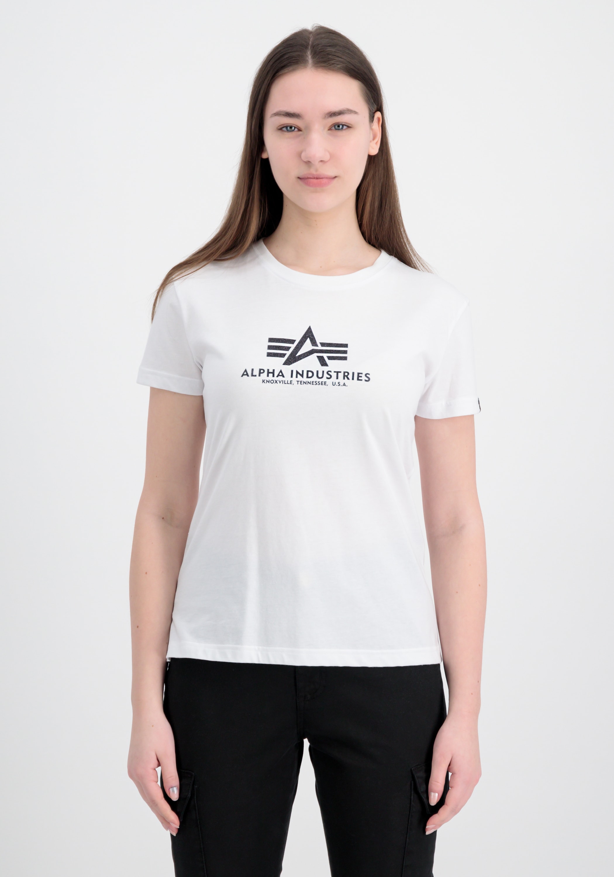 Alpha Industries T-Shirt »Alpha Industries Women - T-Shirts New Basic T-Shirt BL Glitter W«