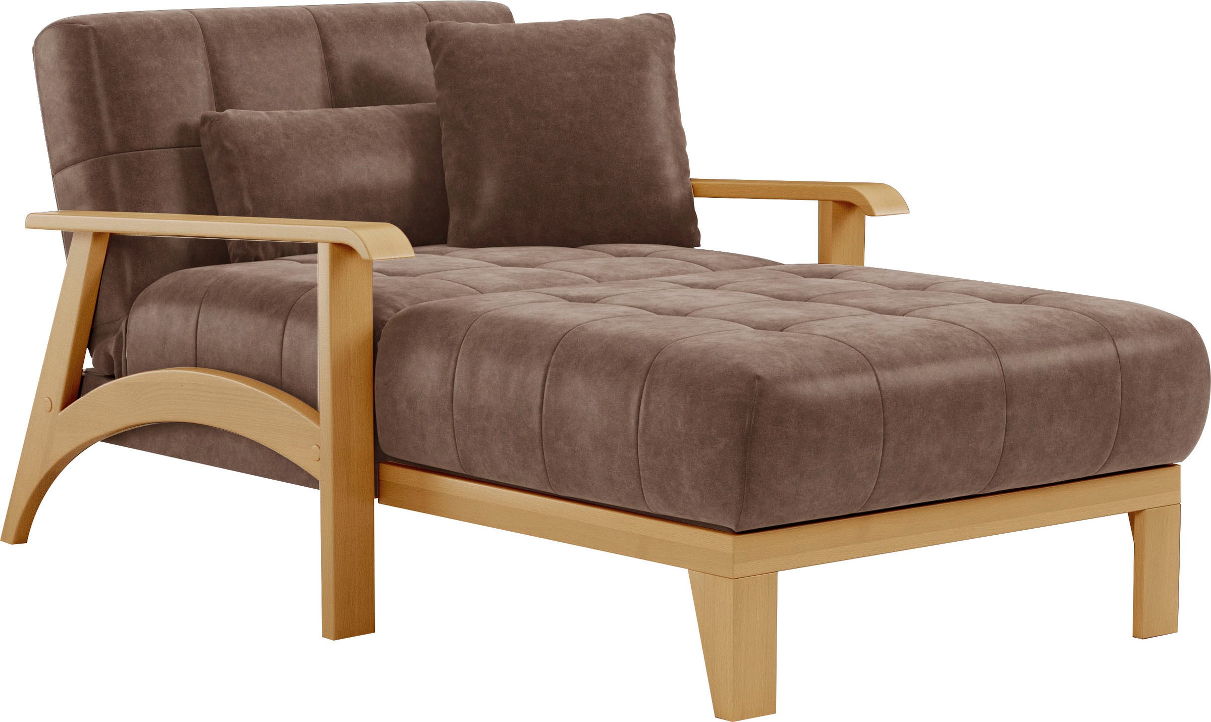 sit&more Recamiere »Billund«, Armlehnen aus eichefarbigem Buchenholz, verschiedene Bezüge und Farben