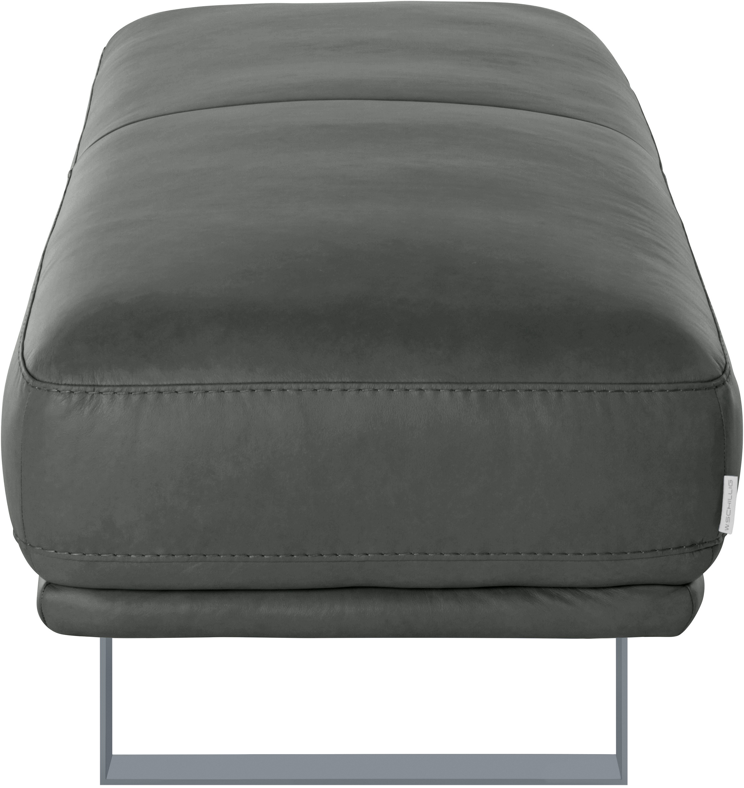 W.SCHILLIG Hocker »montanaa«, mit Metallkufen in Silber matt, Breite 141 cm