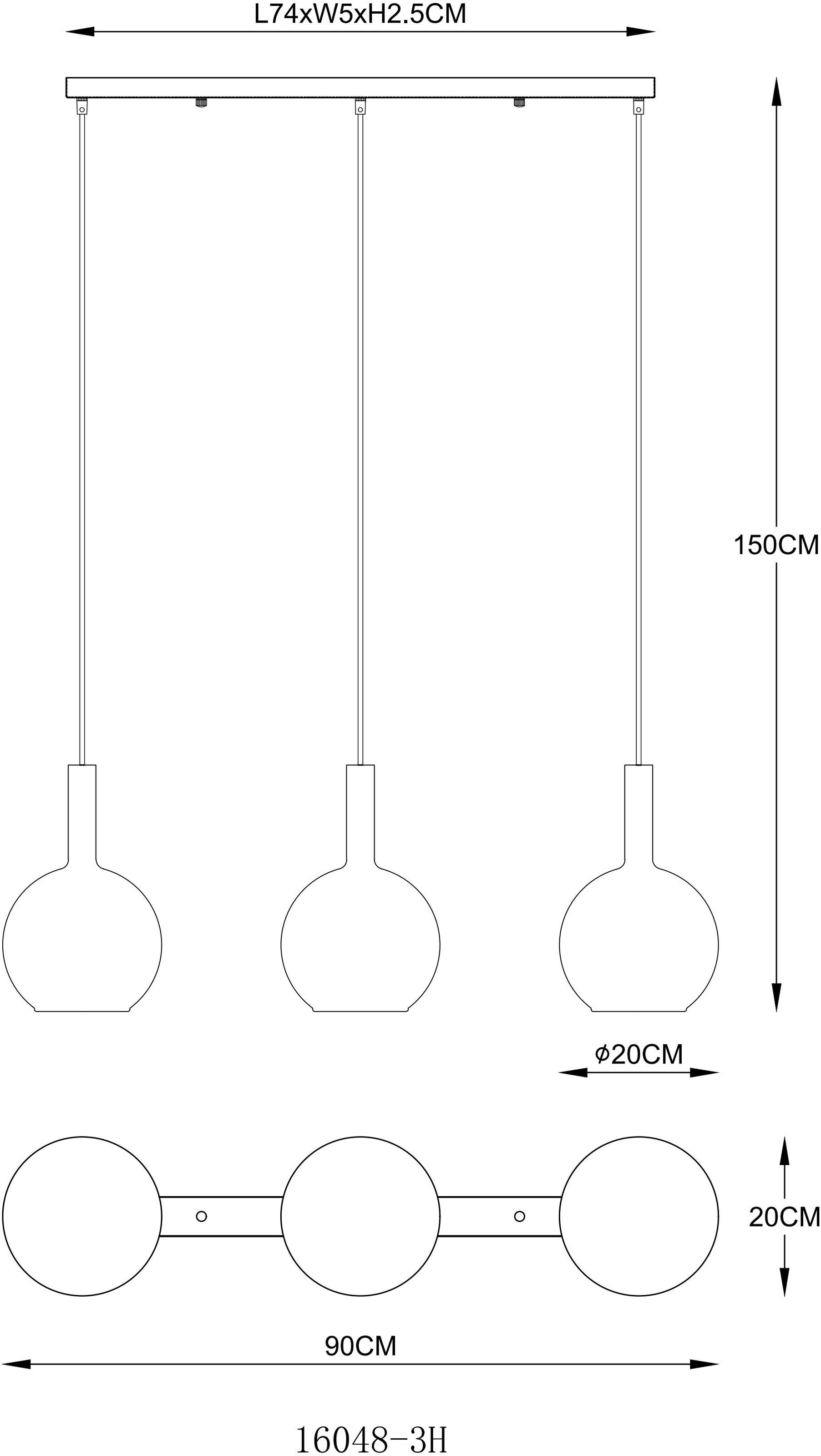 GLOBO LIGHTING Hängeleuchte »MARINELLA«, Leuchtmittel E14 | ohne Leuchtmittel, Hängelampe/Pendelleuchte/Esszimmer/Wohnzimmer/Esstisch