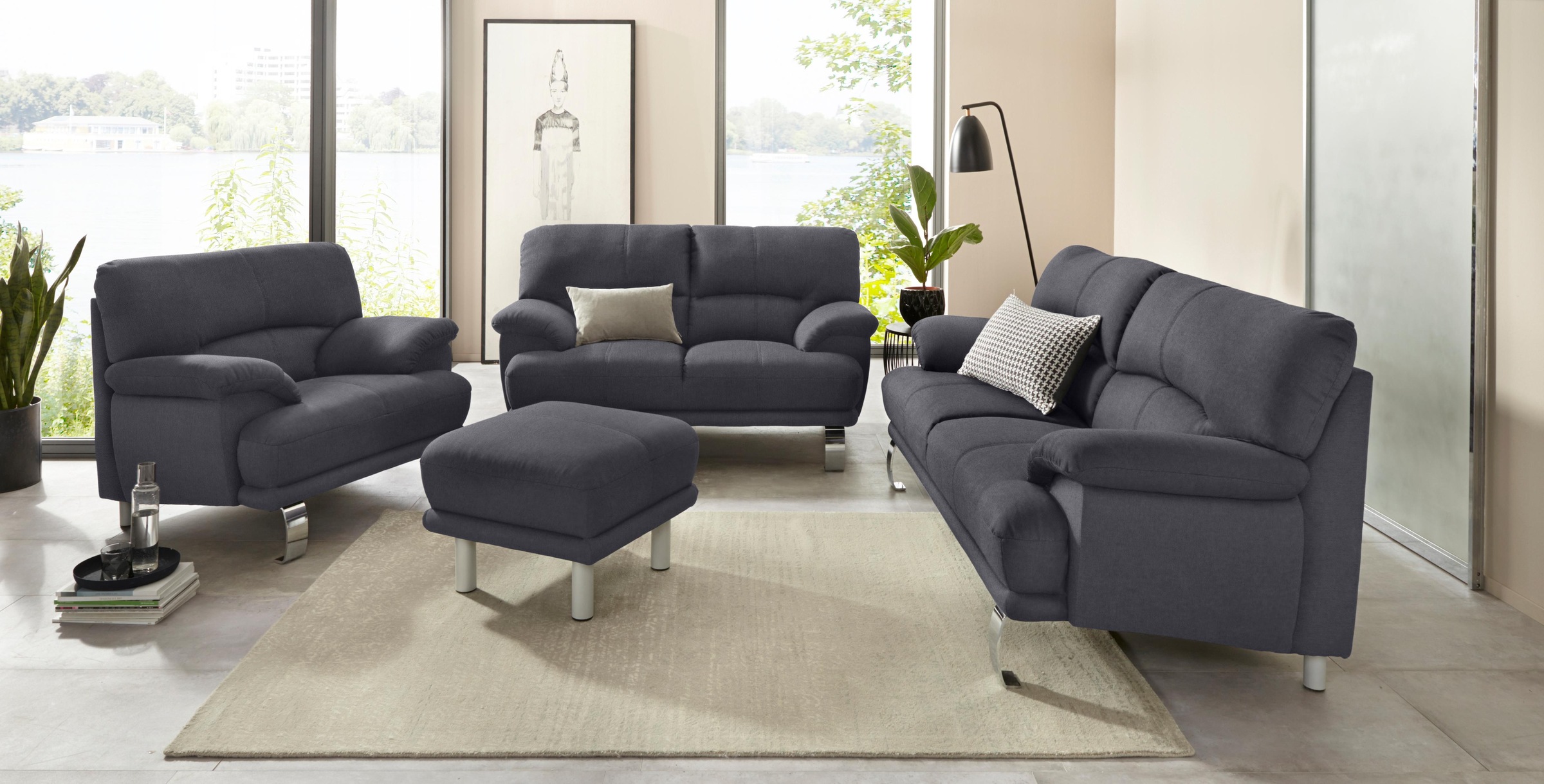 TRENDMANUFAKTUR 2-Sitzer »Cecilia II, mit italienischem Design, tollen Details« und tollem Sitzkomfort