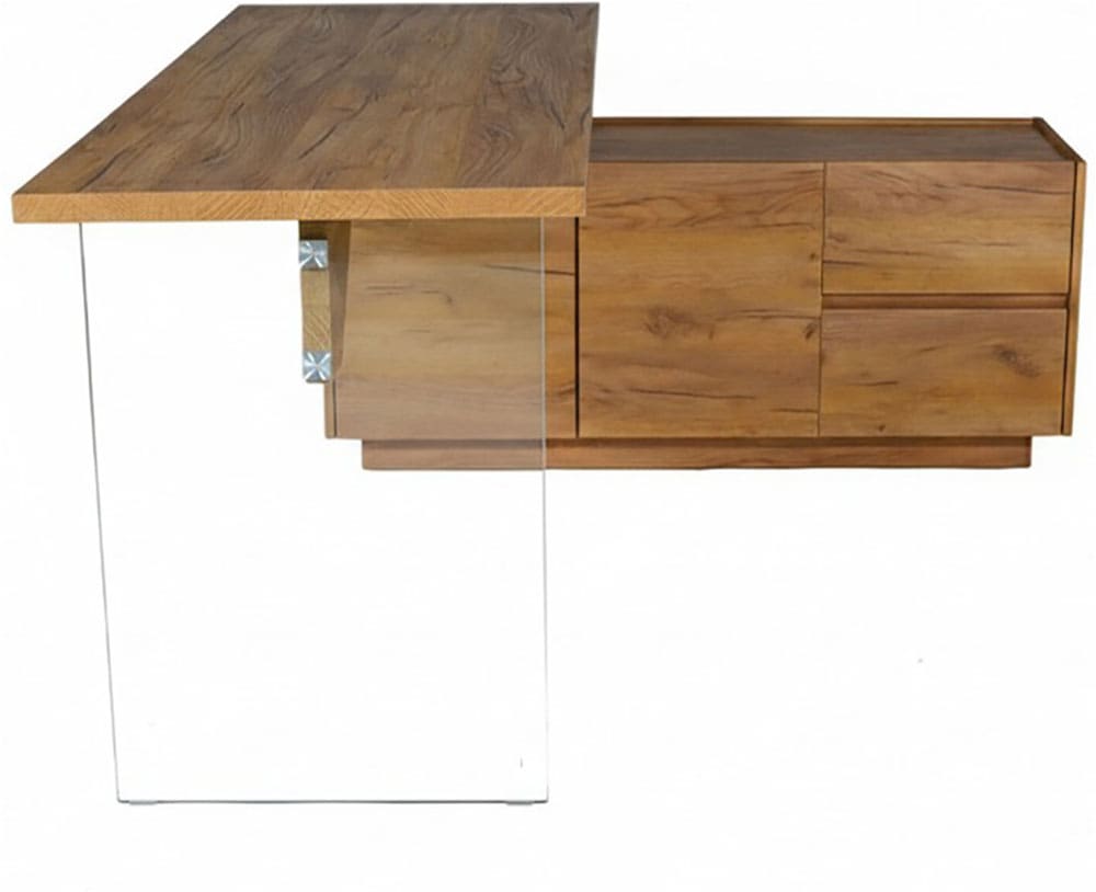 Jahnke Eckschreibtisch »LUX C 160 E« Eckschreibtisch, wechselseitig montierbar, Glas, 2 Fächer+2Schubladen