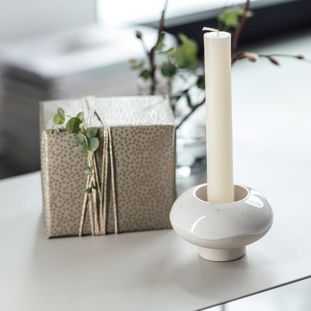 like. by Villeroy & Boch Weihnachtsfigur »Kerzenhalter Donut Winter Glow ø 9,1 cm beige«
