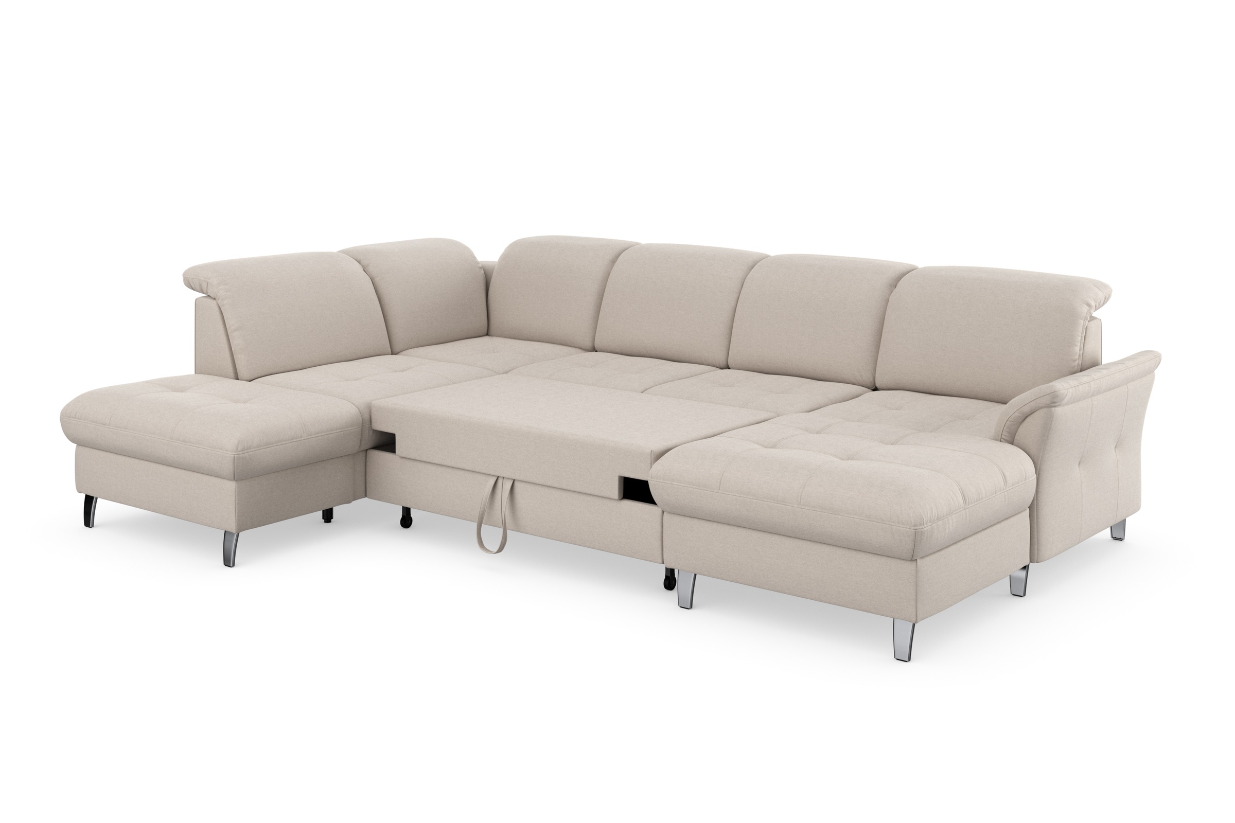 sit&more Wohnlandschaft »Maggiore U-Form«, wahlweise mit Kopfteilverstellung, Bettfunktion und Stauraum