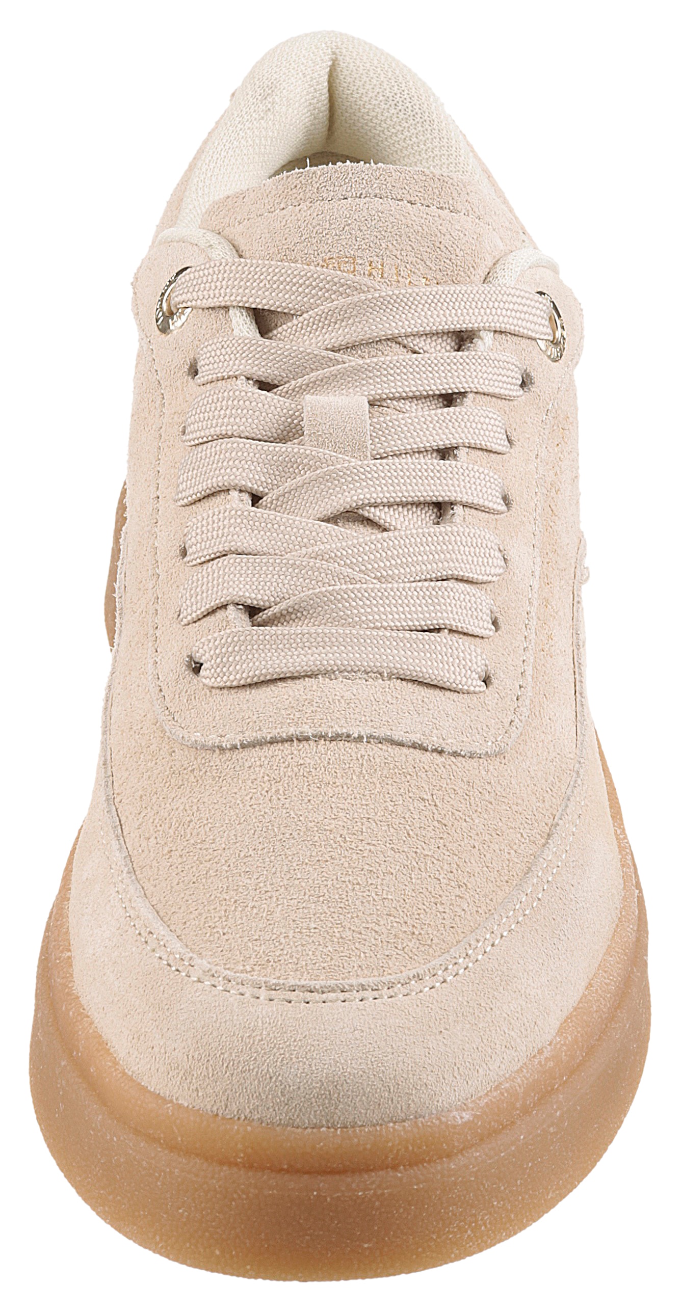 Tommy Hilfiger Plateausneaker »MODERN COURT SNEAKER SUEDE«, Freizeitschuh, Halbschuh, Schnürer mit weich gepolstertem Schaftrand