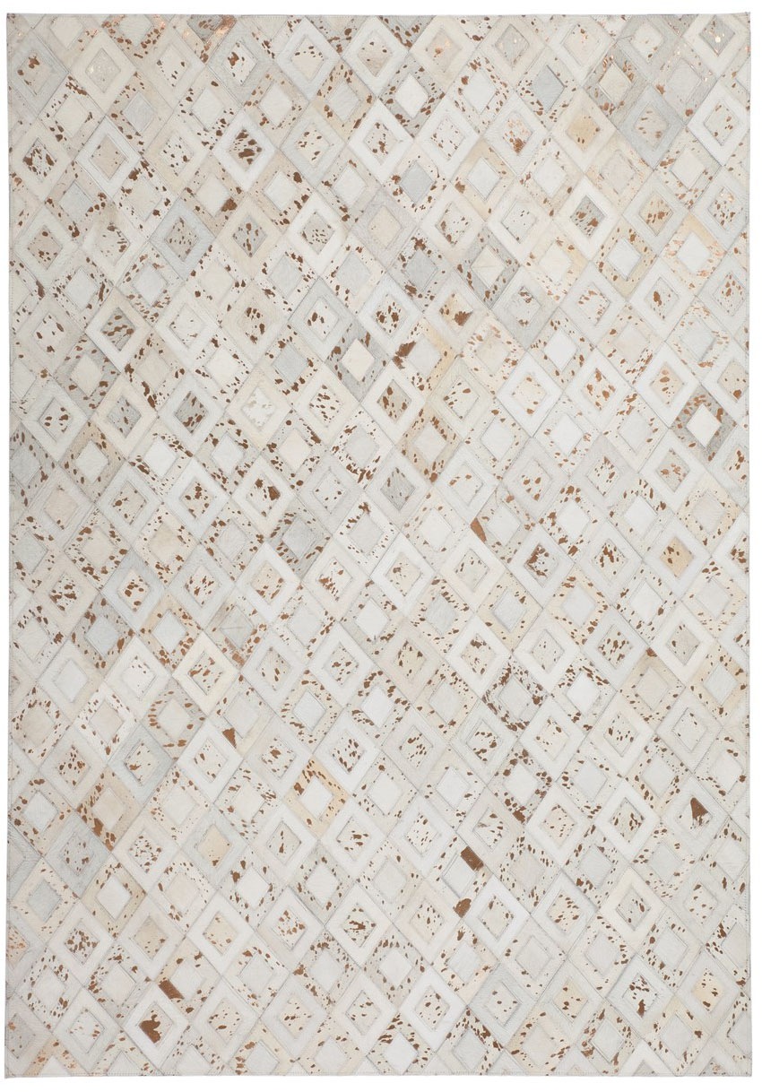 Kayoom Teppich »Spark 110« rechteckig 8 mm Höhe 100% Leder, metallische Eff günstig online kaufen