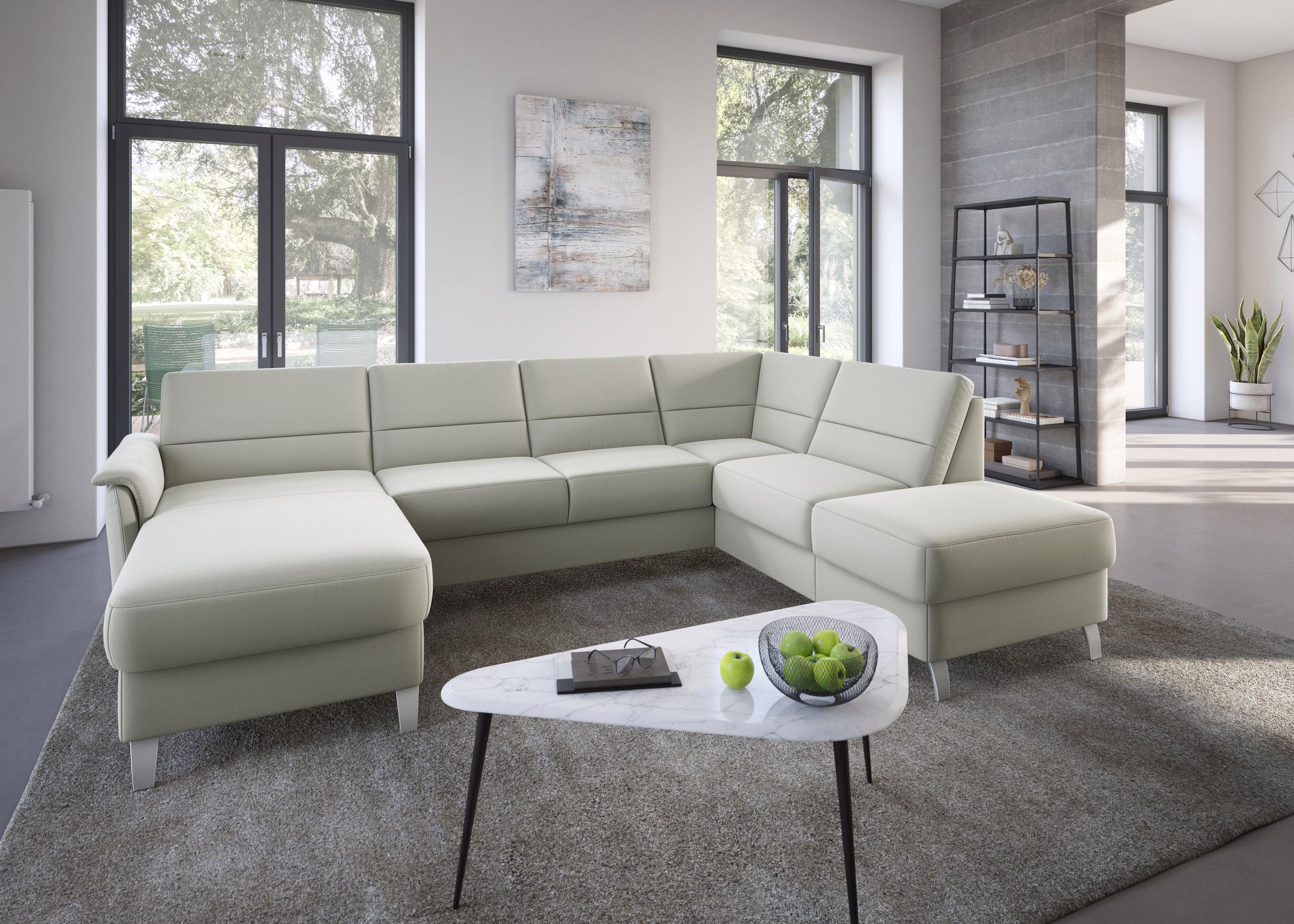 sit&more Wohnlandschaft »Palmera U-Form«, Federkern, wahlweise mit Bettfunktion und mit/ohne Stauraum